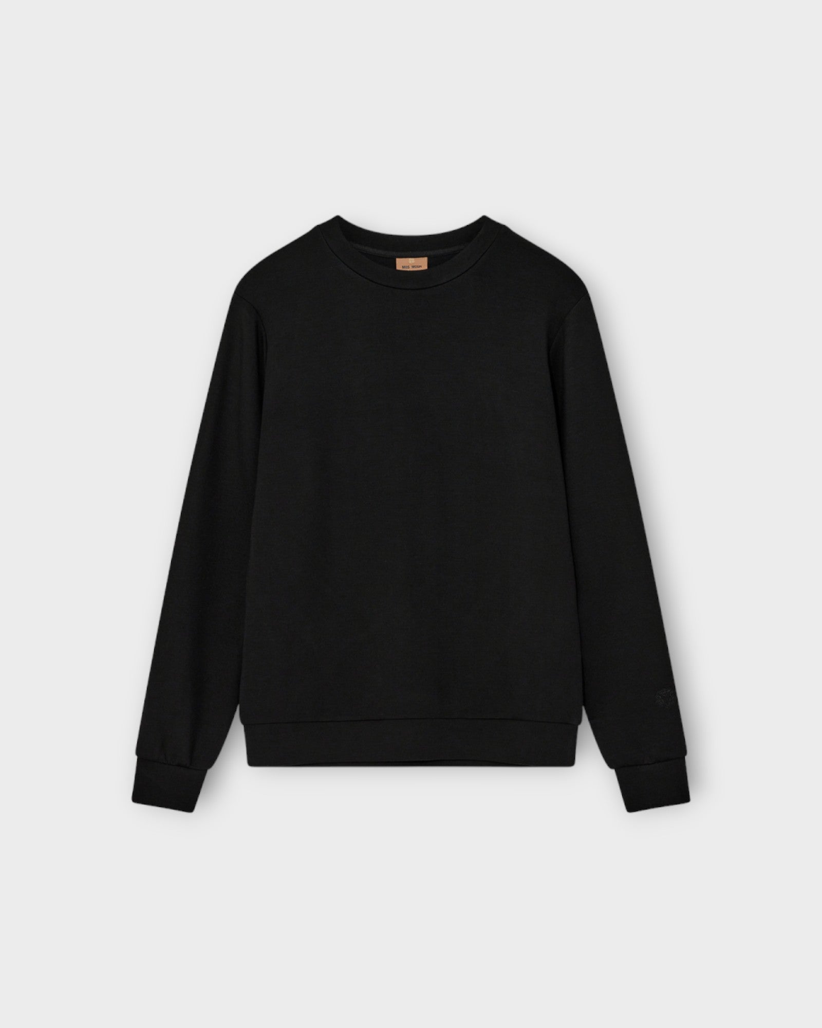 Abel Crew Neck Sweat Black. Sort Mos Mosh Gallery Sweatshirt til mænd. Her set forfra.