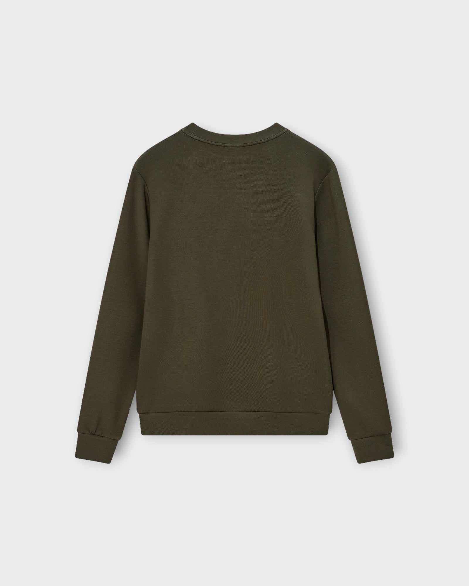 Abel Crew Neck Sweat Dk Army Green - Army grøn Mos Mosh Gallery Sweat til mænd. Her set bagfra.