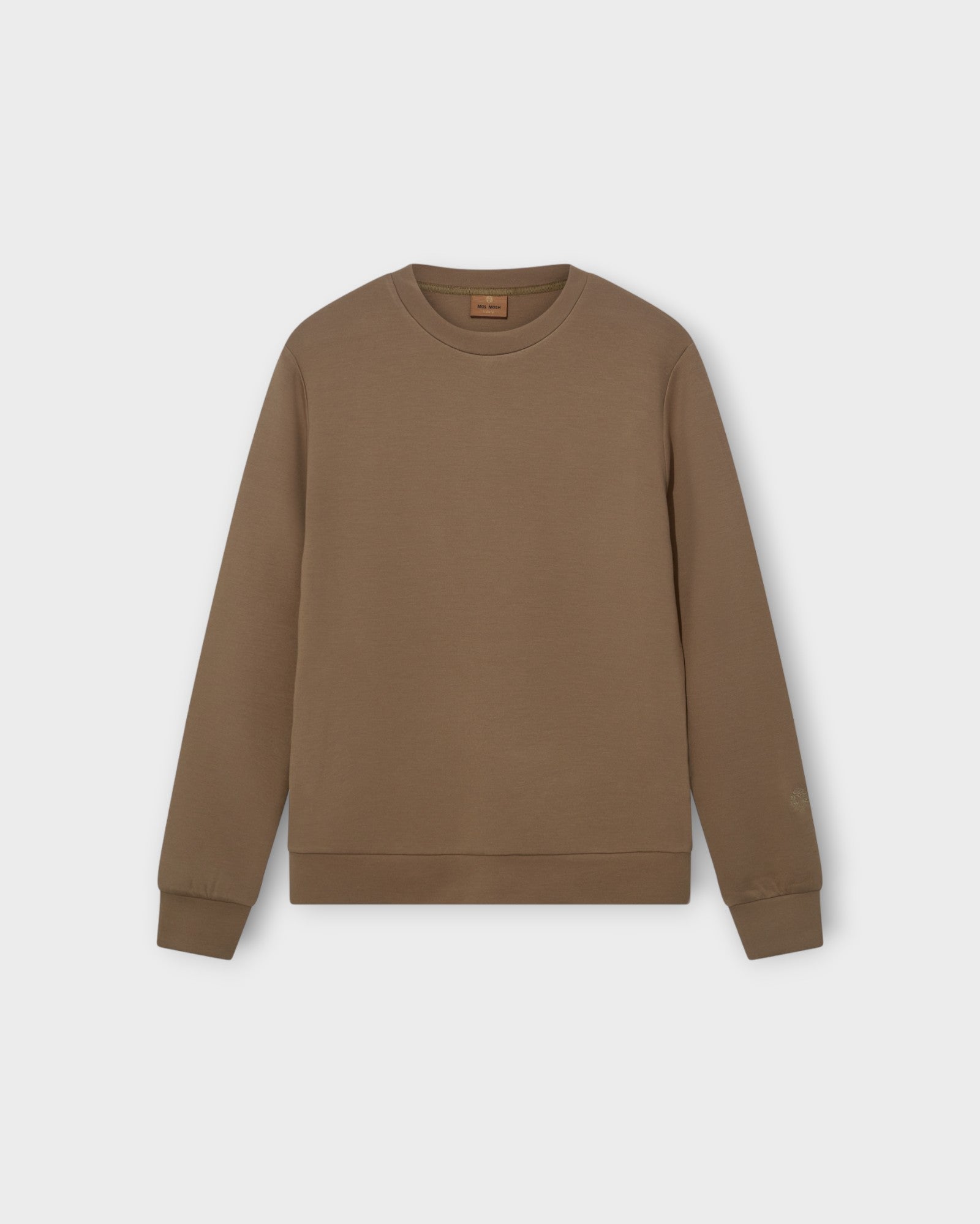 Abel Crew Neck Sweat New Sand. Sandfarvet Mos Mosh Gallery Sweatshirt til mænd. Her set forfra.