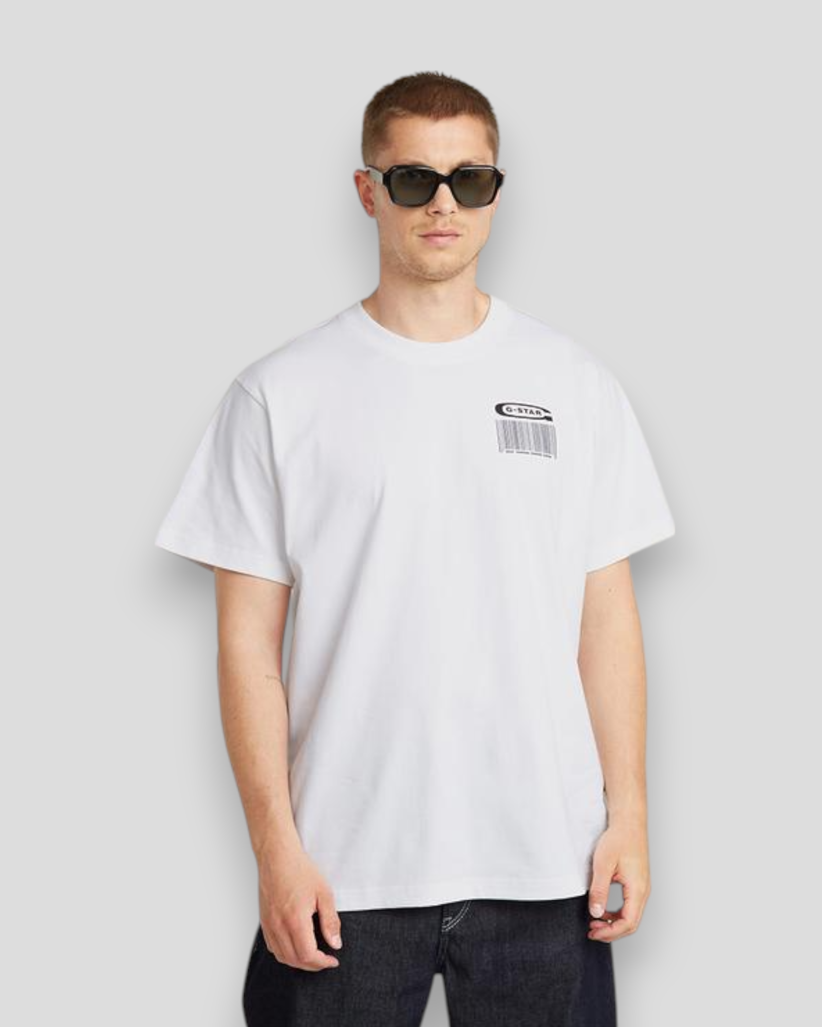 Barcode Back GR Loose T-Shirt - White