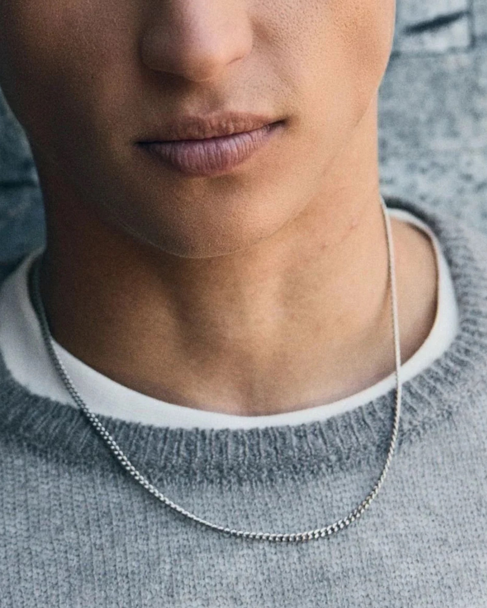 Men's steel Sam necklace by Edblad featuring a sleek, minimalist design with a smooth, polished finish.