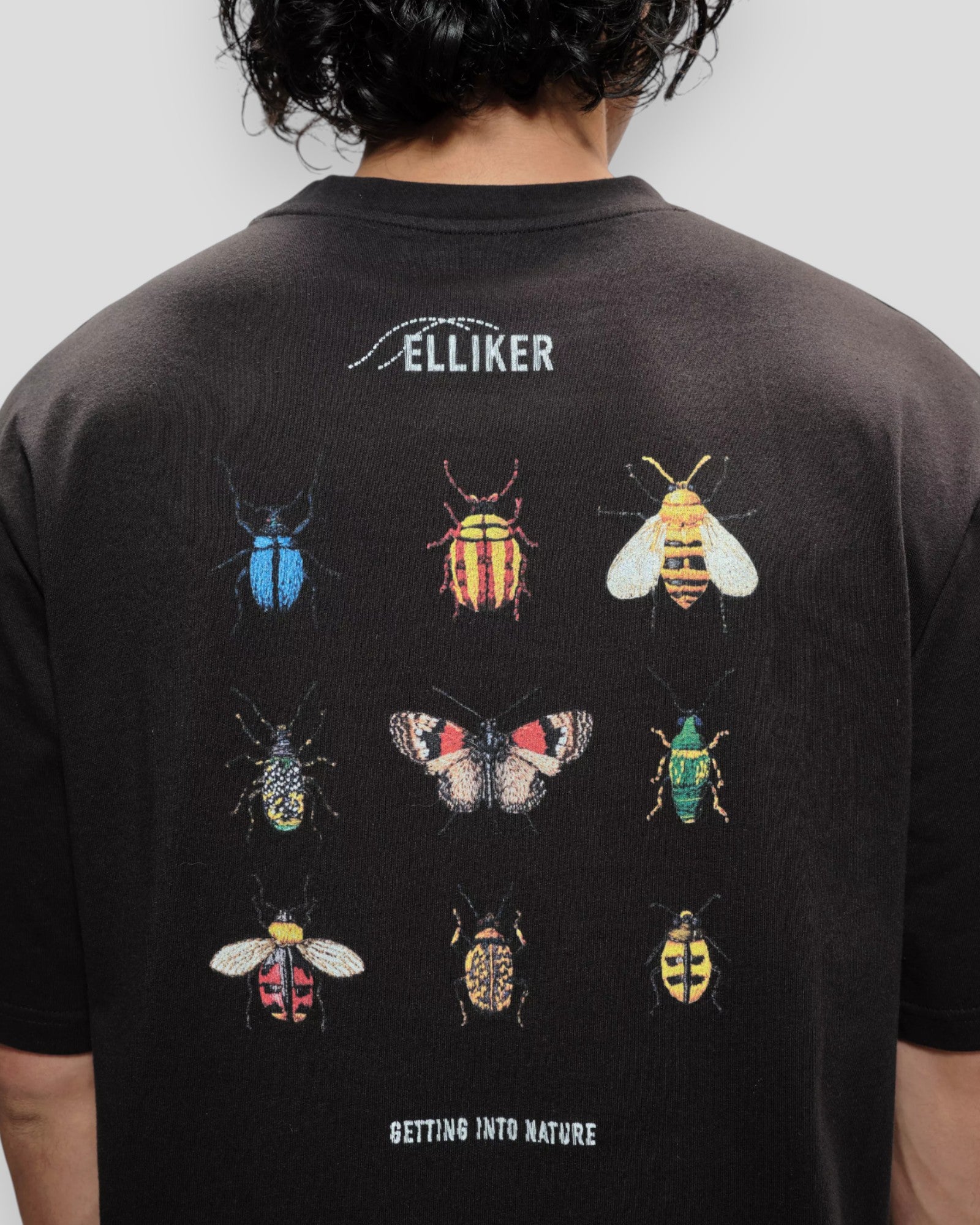 Rill Bug Print Short Sleeve T-Shirt - Black