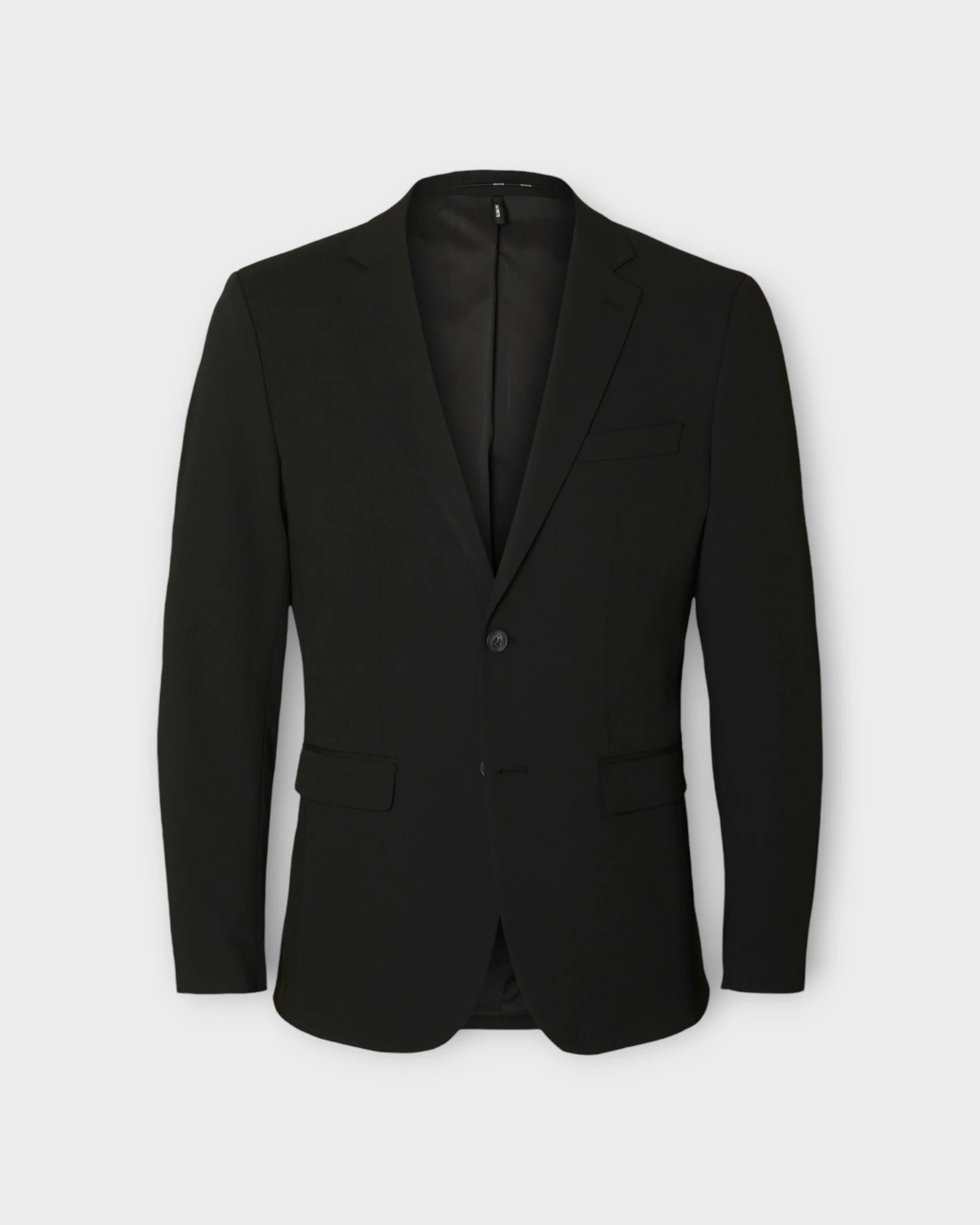Slim Liam Blazer Flex Black - Sort Selected Homme Slim Fit Herre Blazer. Her set forfra.
