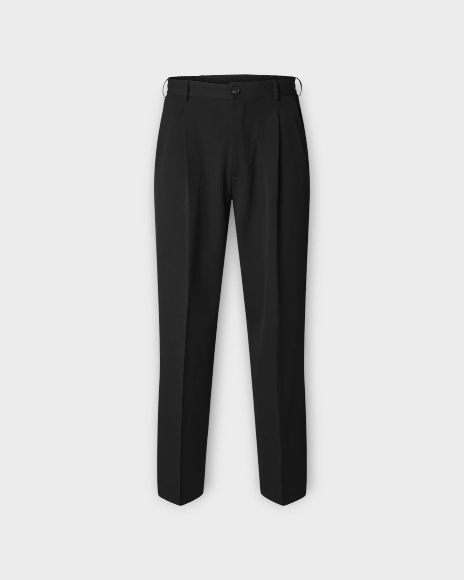 Loose Finn Flex Pants Black - Baggy Sorte Selected Bukser til Mænd- Her set forfra.