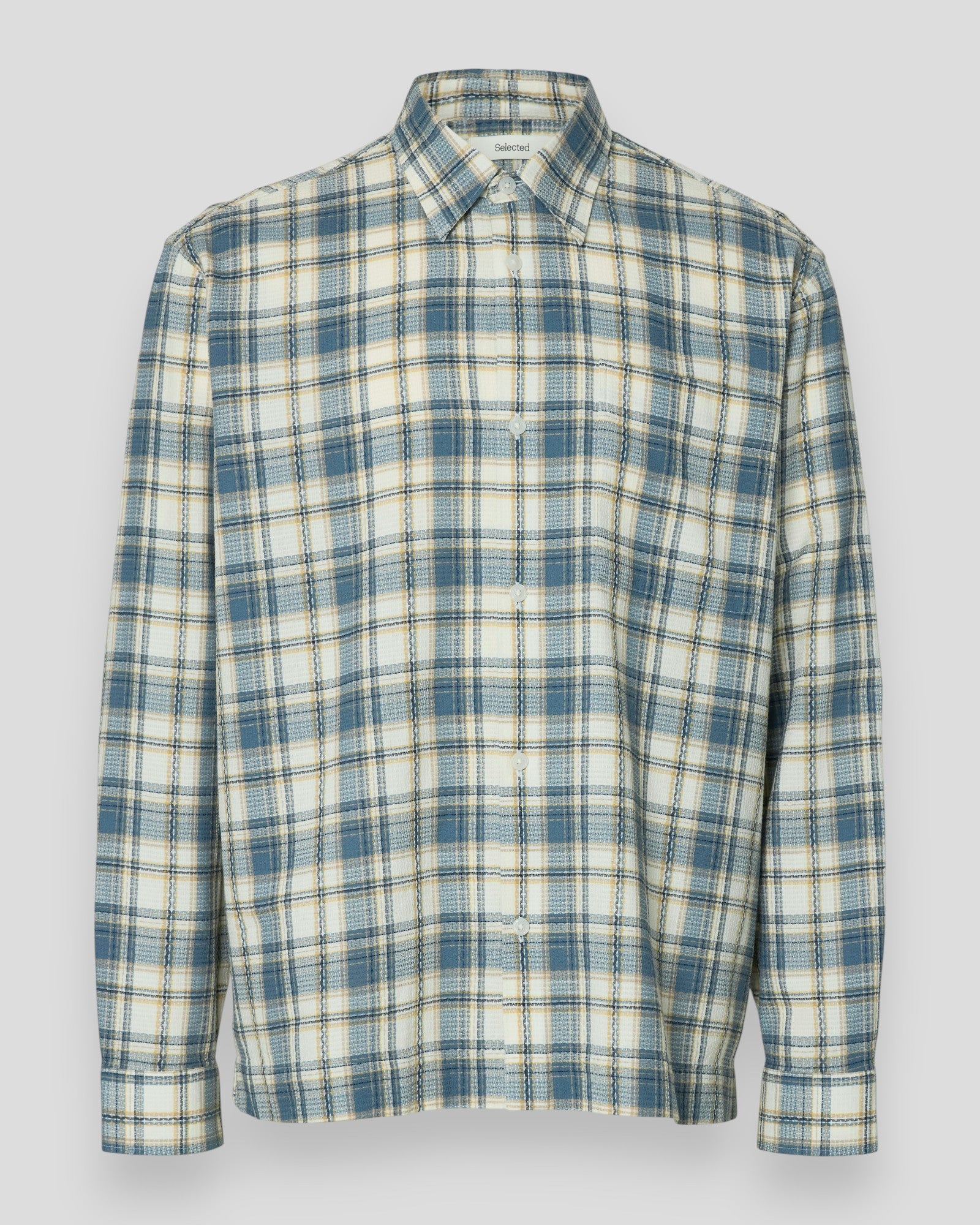 Landon Check LS Shirt - Egret Checks/Blue Mirage Multi Check