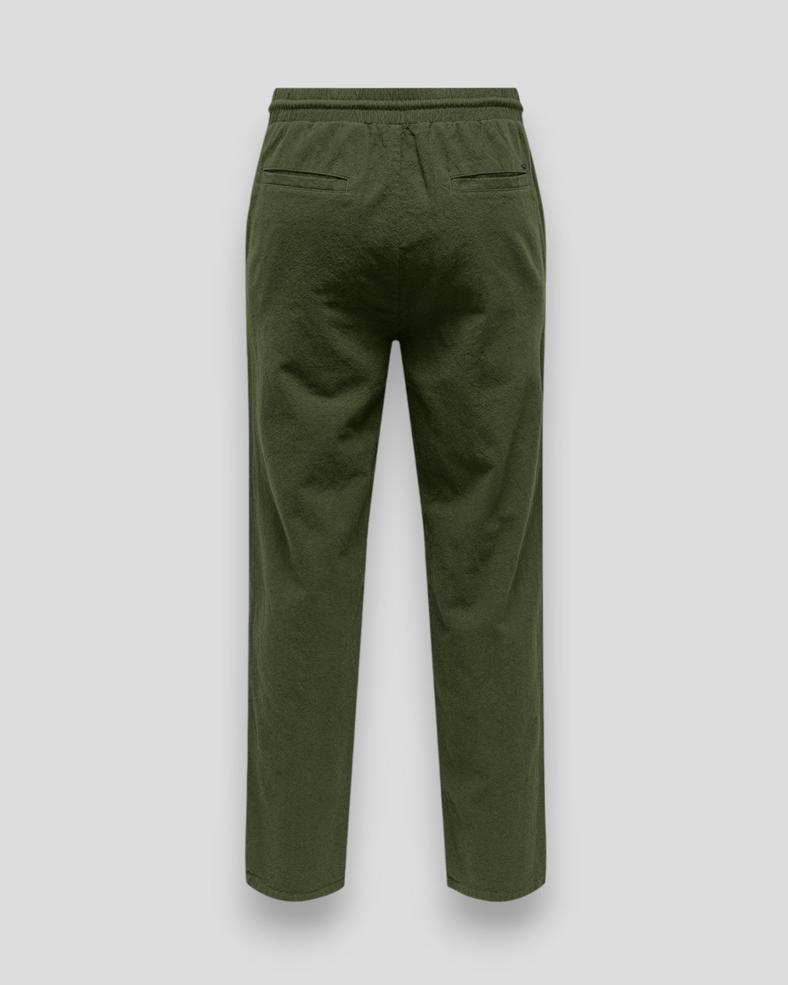 Sinus Loose 0007 Cot Lin Pant fra ONLY & SONS i Olive Night – lette og bløde hørbukser, ideelle til varme dage.