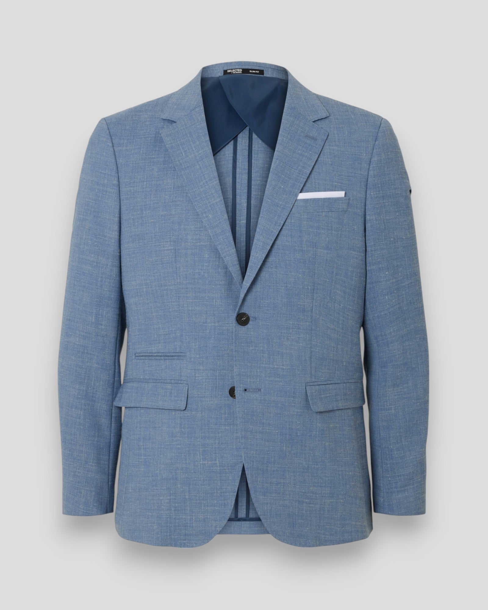 Slim Oasis Linen Blazer - Stonewash, en let og stilfuld blazer i linned fra SELECTED