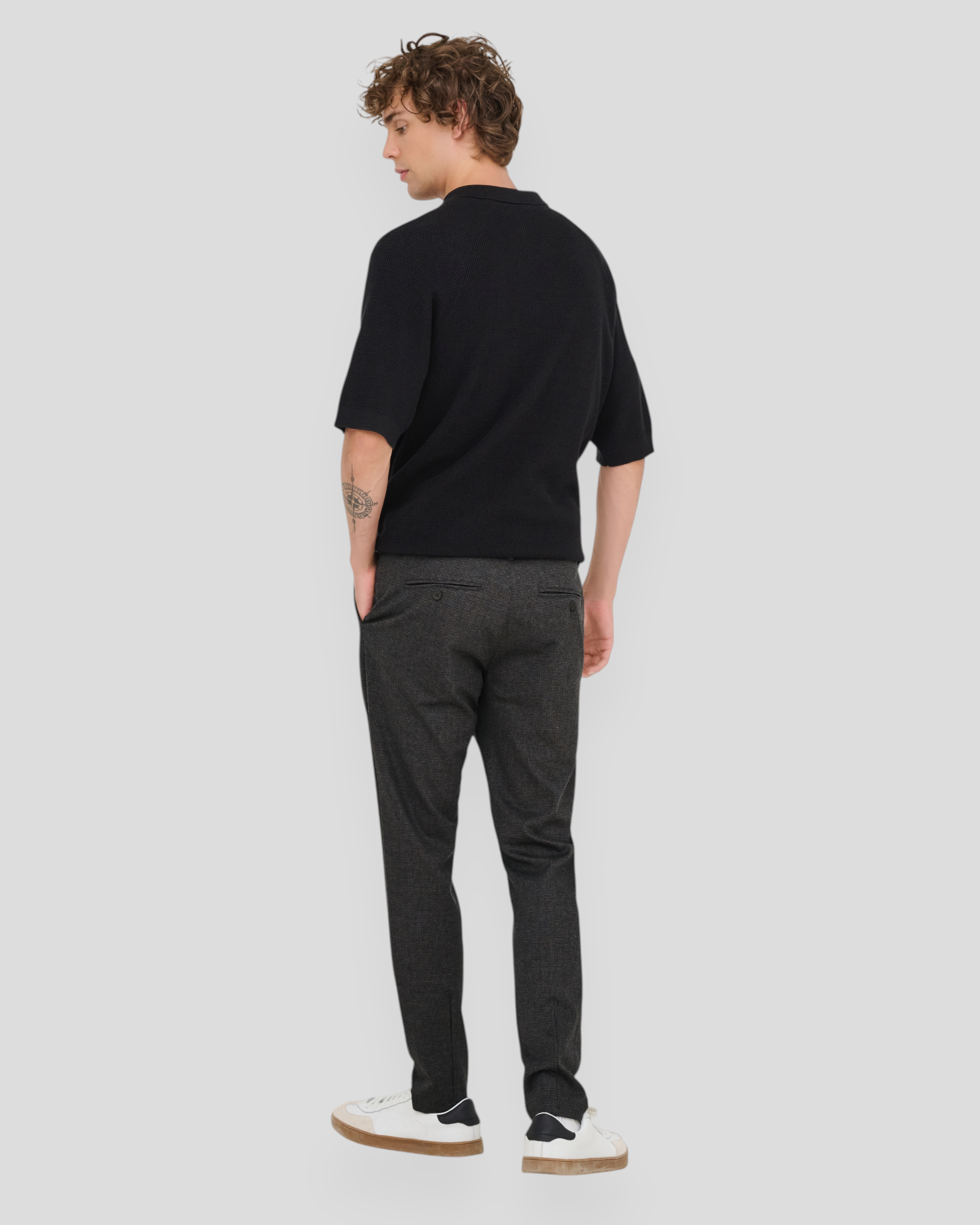 Mark Slim Check 020960 Pant - Coffee Bean