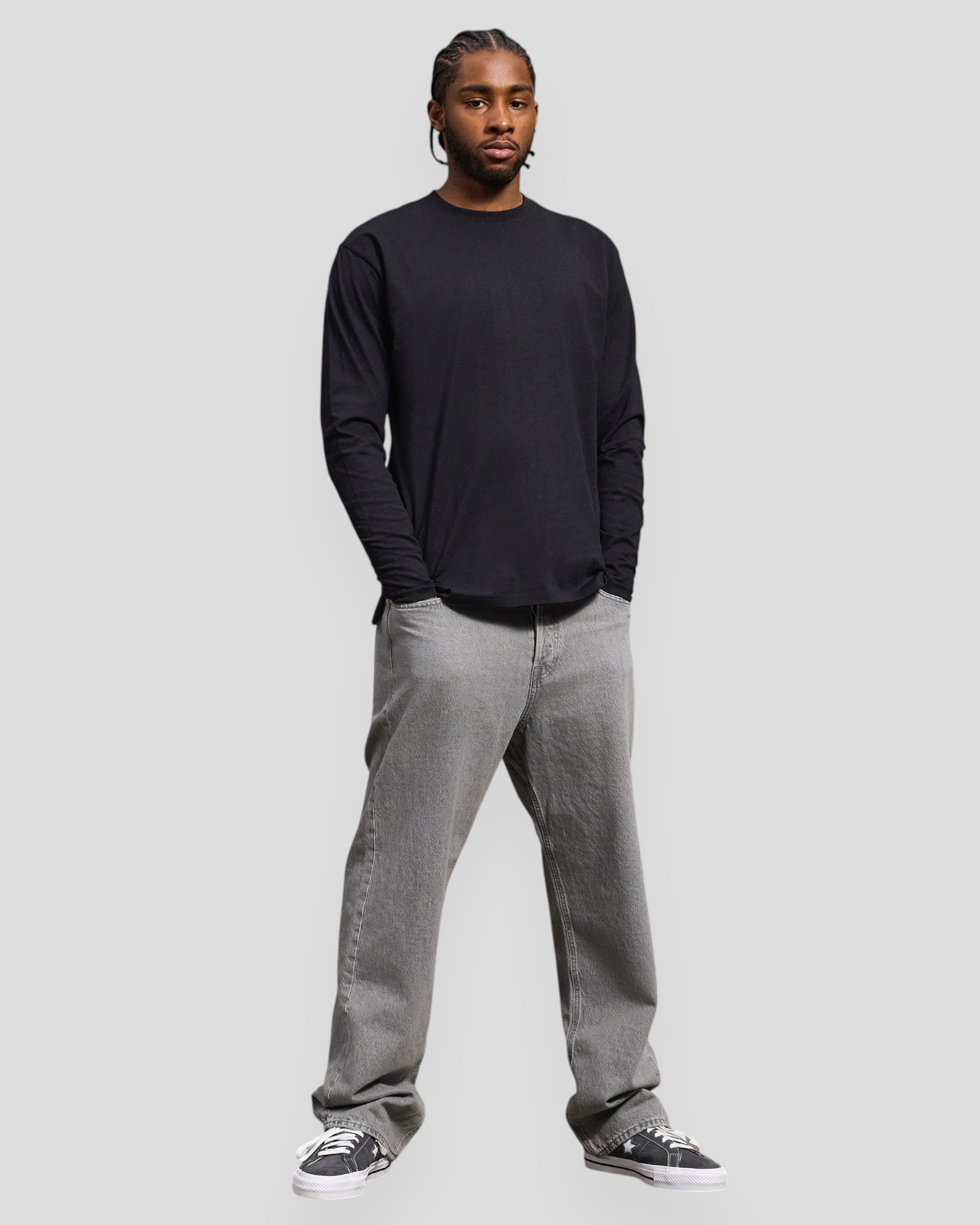 Heavy Box Fit LS Tee - Black Beauty
