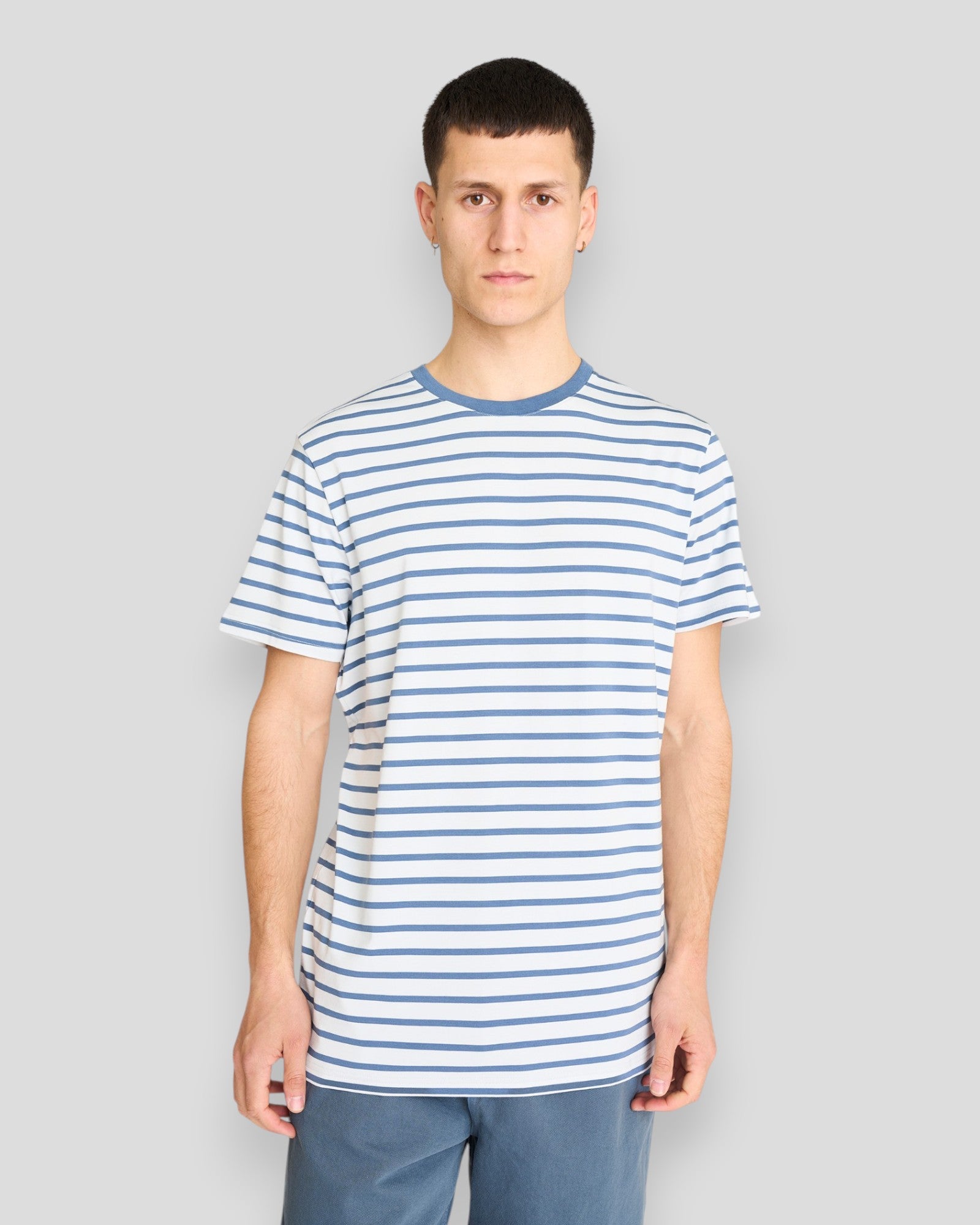 Resteröds Bamboo Tee - Blue Stripes