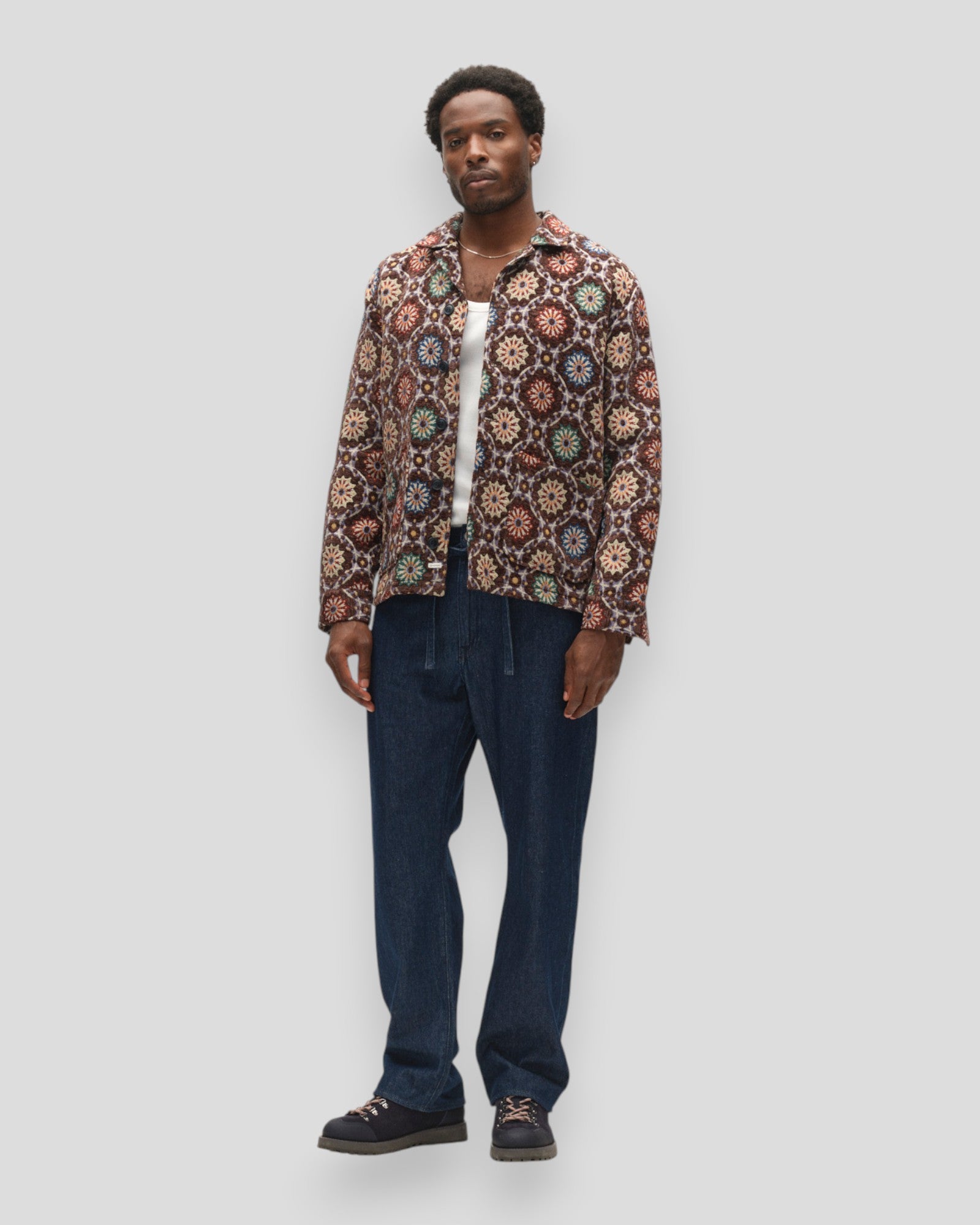Simone Nava LS Overshirt - Brown