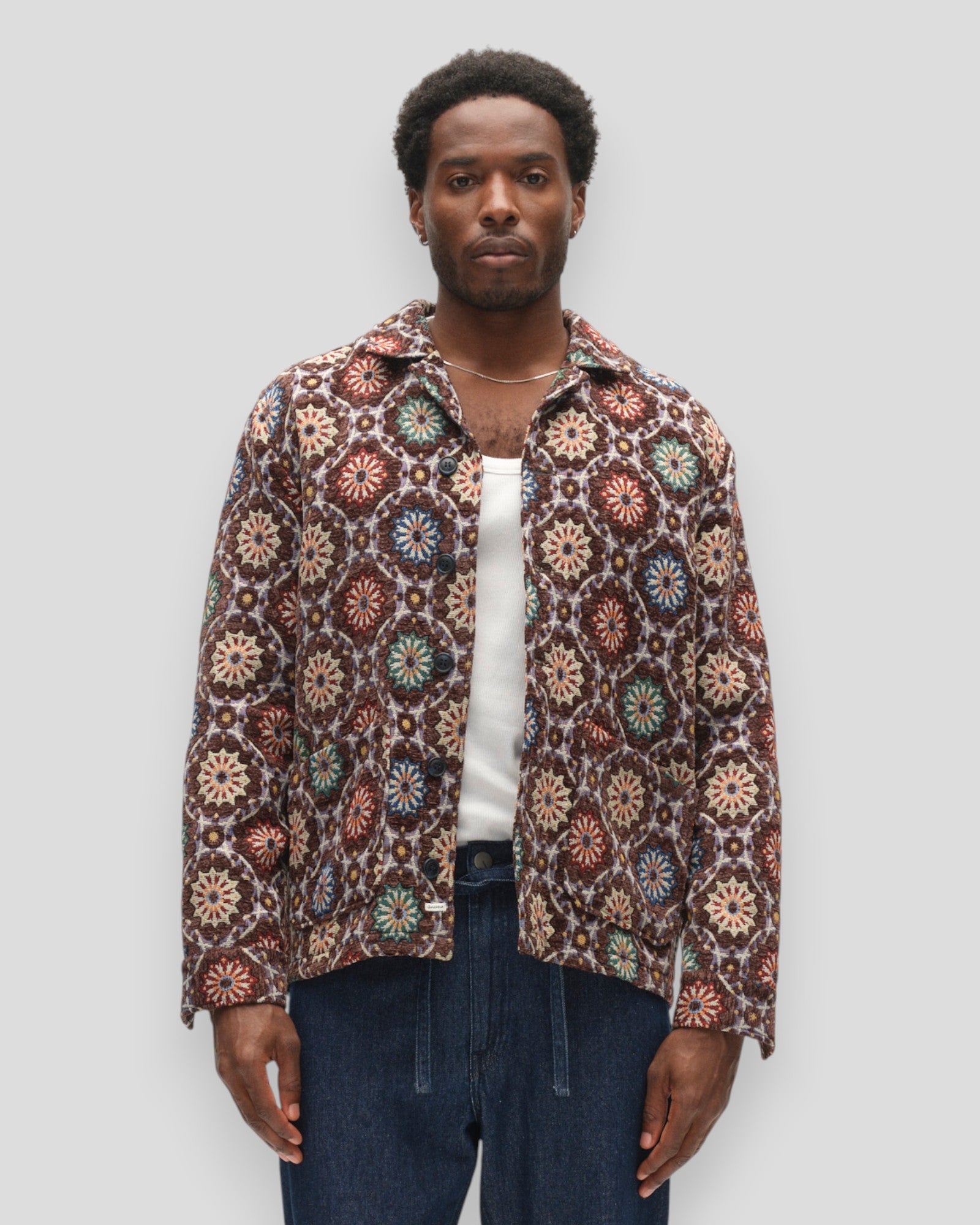 Simone Nava LS Overshirt - Brown