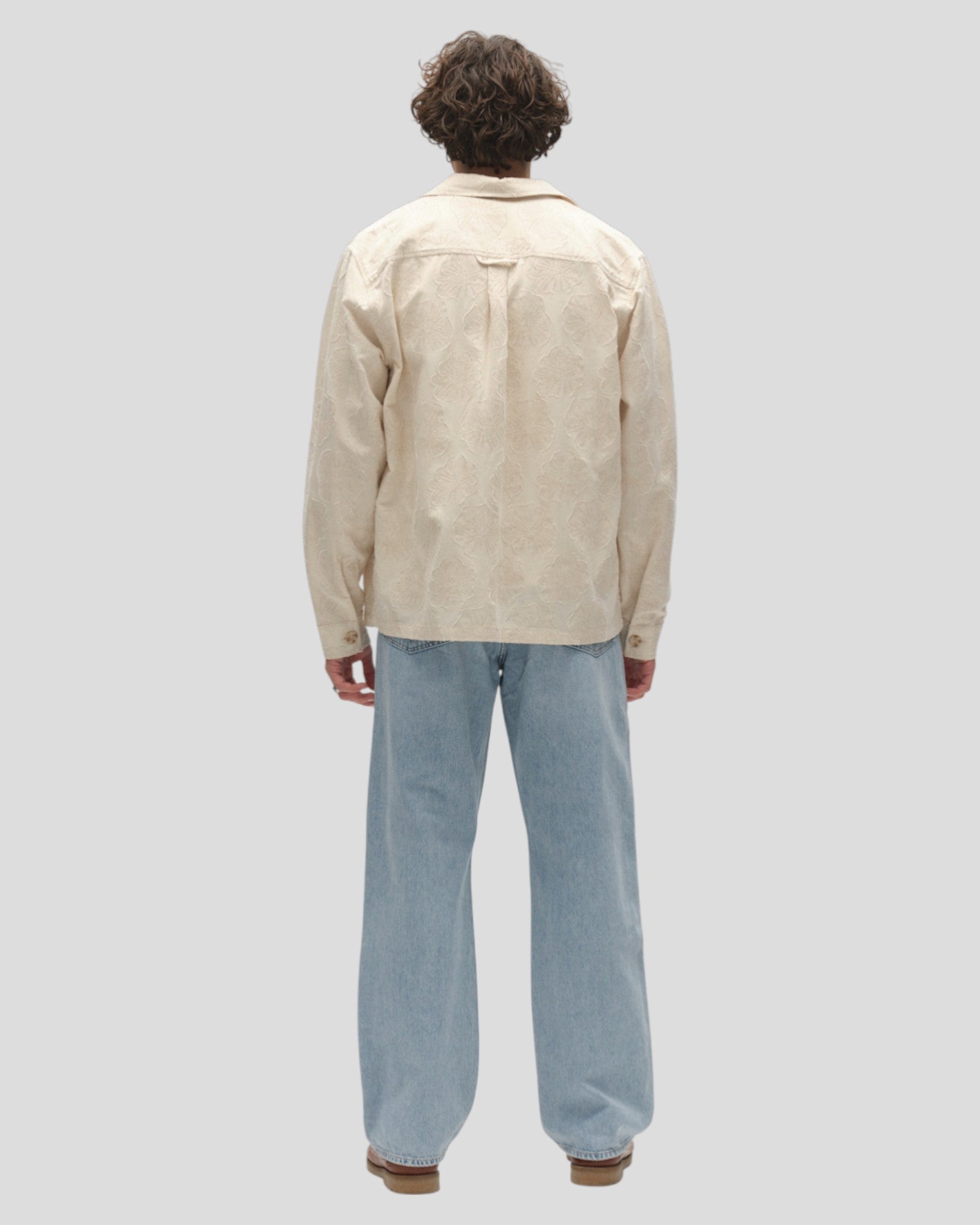 Austin Reso Raw LS Overshirt - Light Sand