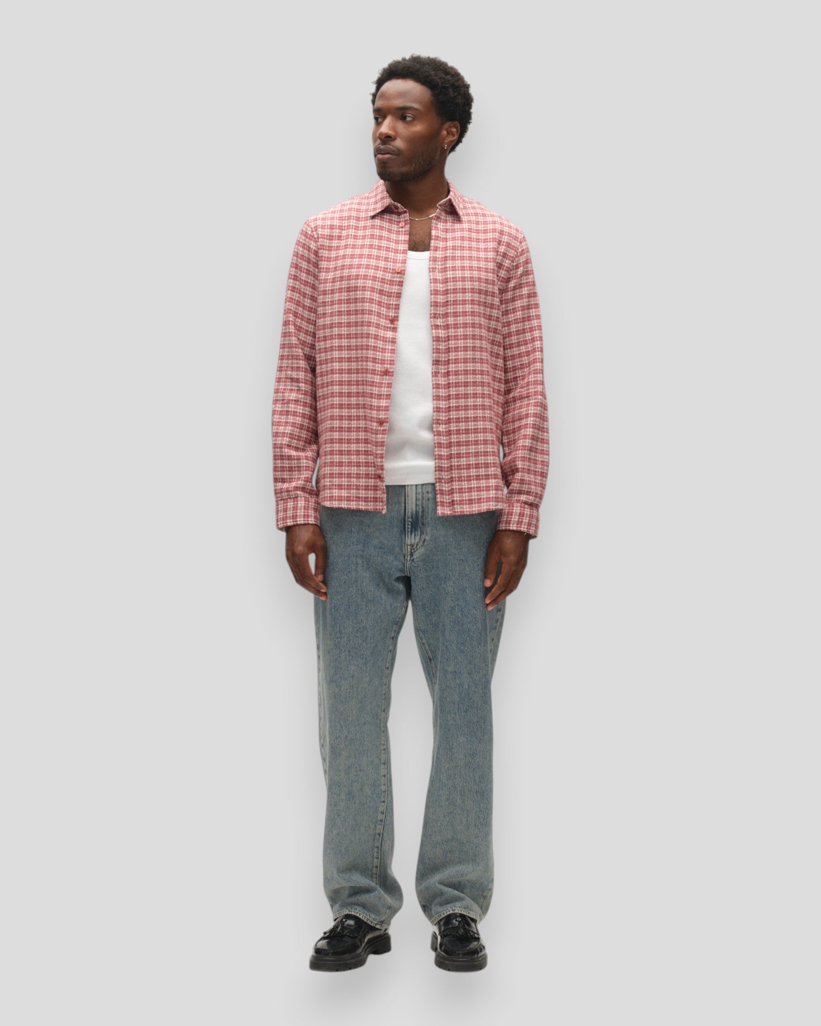 Sven Regular TX LS Shirt - Brick Red
