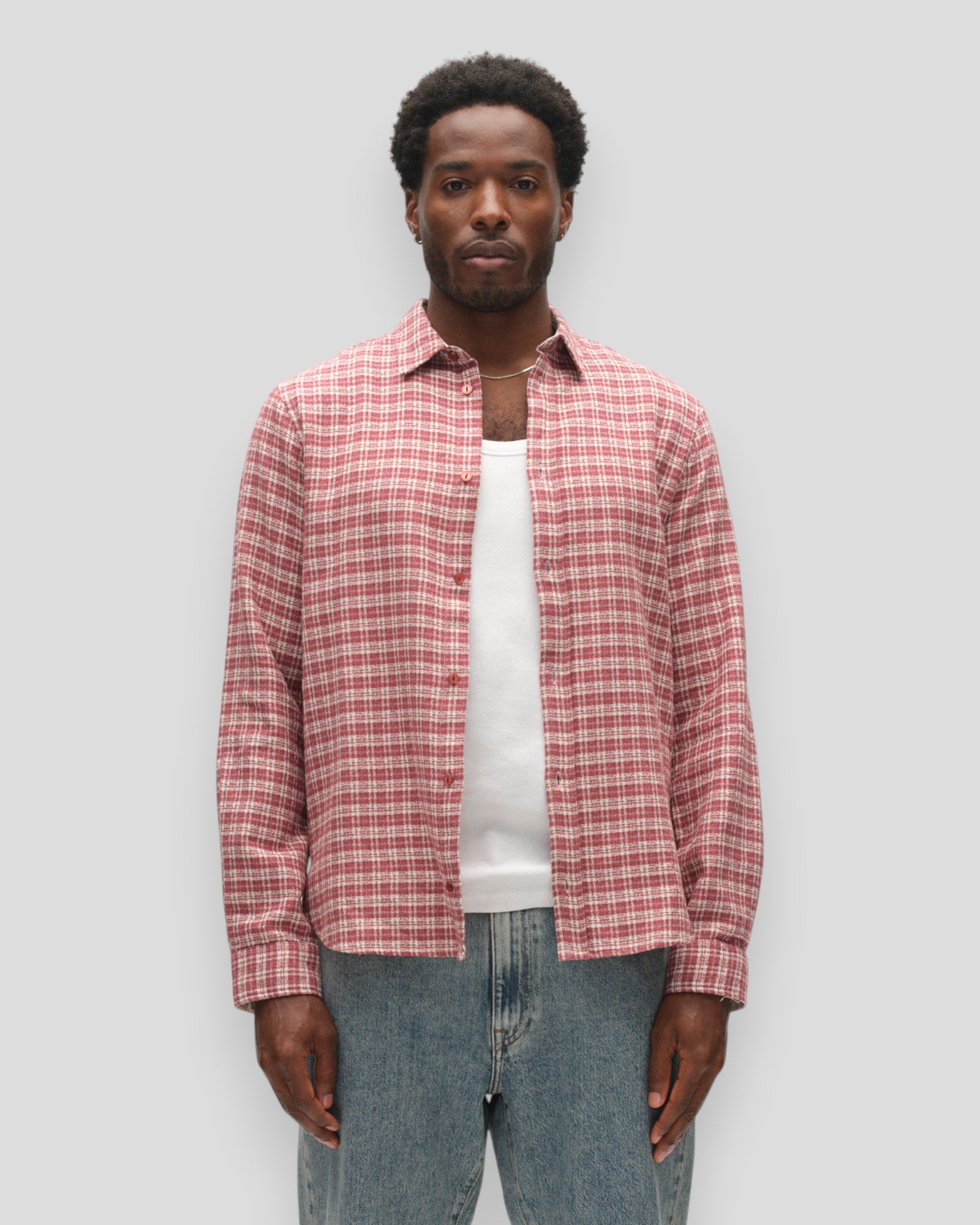 Sven Regular TX LS Shirt - Brick Red