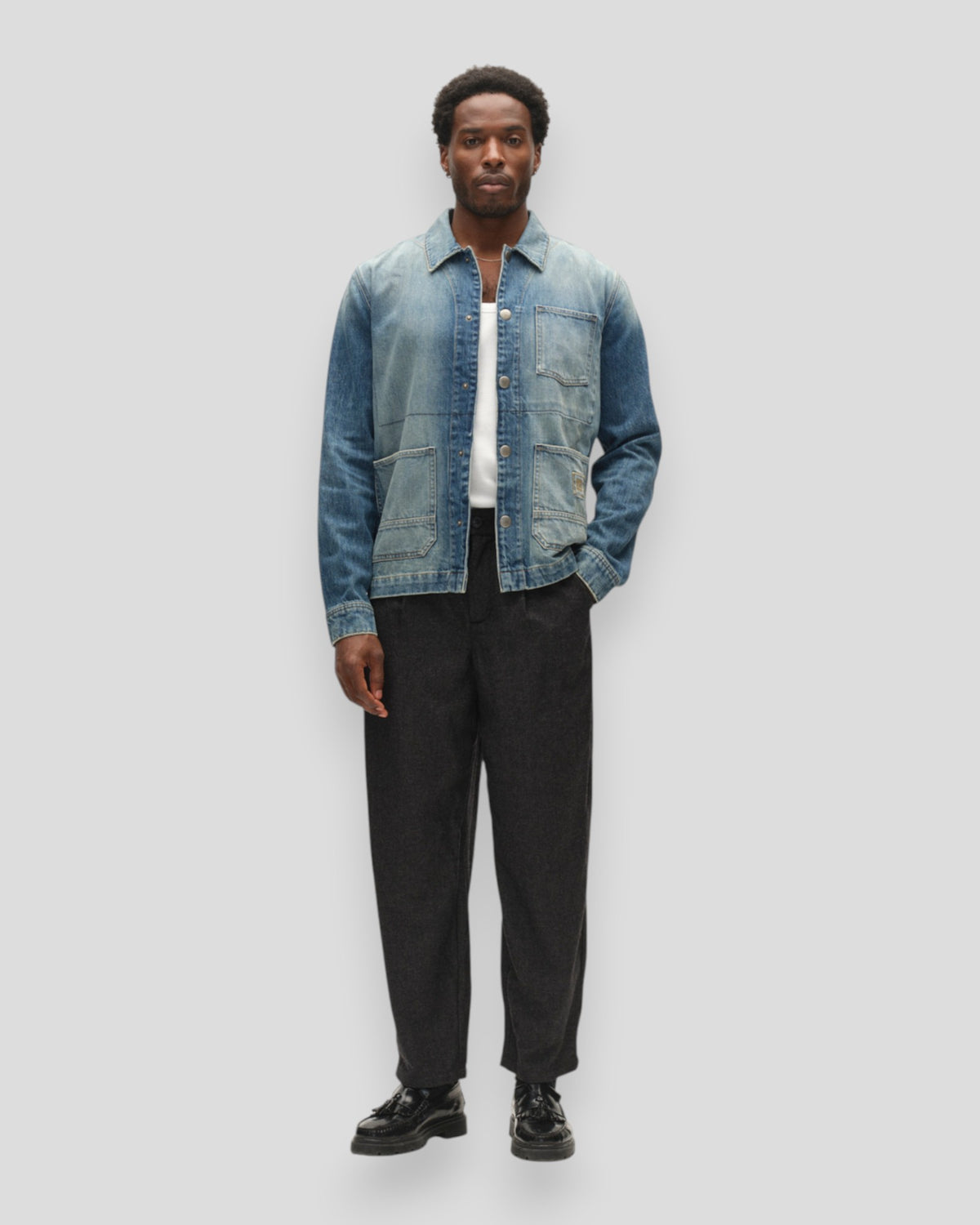 Beta Wolv DS0004 LS Overshirt - Dark Blue Denim