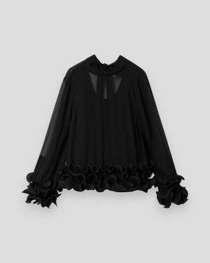 Sort N-Latanietta bluse til kvinder fra Noella, vises med elegant snit og blødt stof, perfekt til hverdagsbrug.