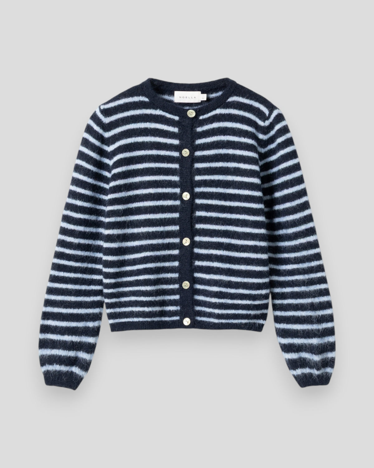 N-Mertice Knit Cardigan - Blue Stripe