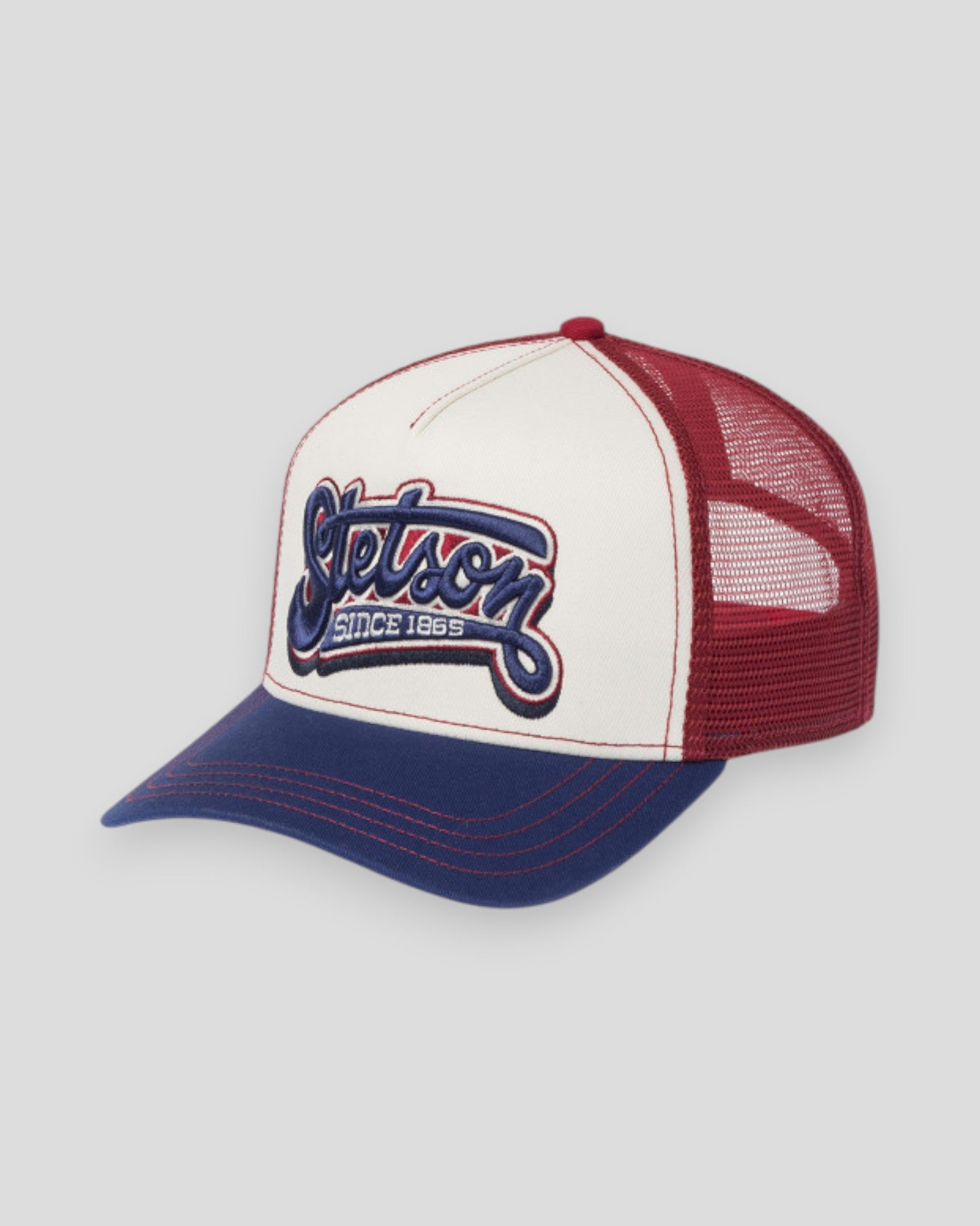 Trucker Cap Lettering - White/Blue/Wine