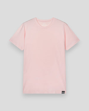 Mads Nørgaard Fine Jersey Thor T-shirt i lyserød med rund hals og kort ærme, blød og komfortabel bomuldstrøje.