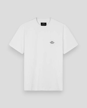 Hvid Mads Nørgaard T-shirt i bomuldsjersey med Frode logo, afslappet tøj til hverdag.