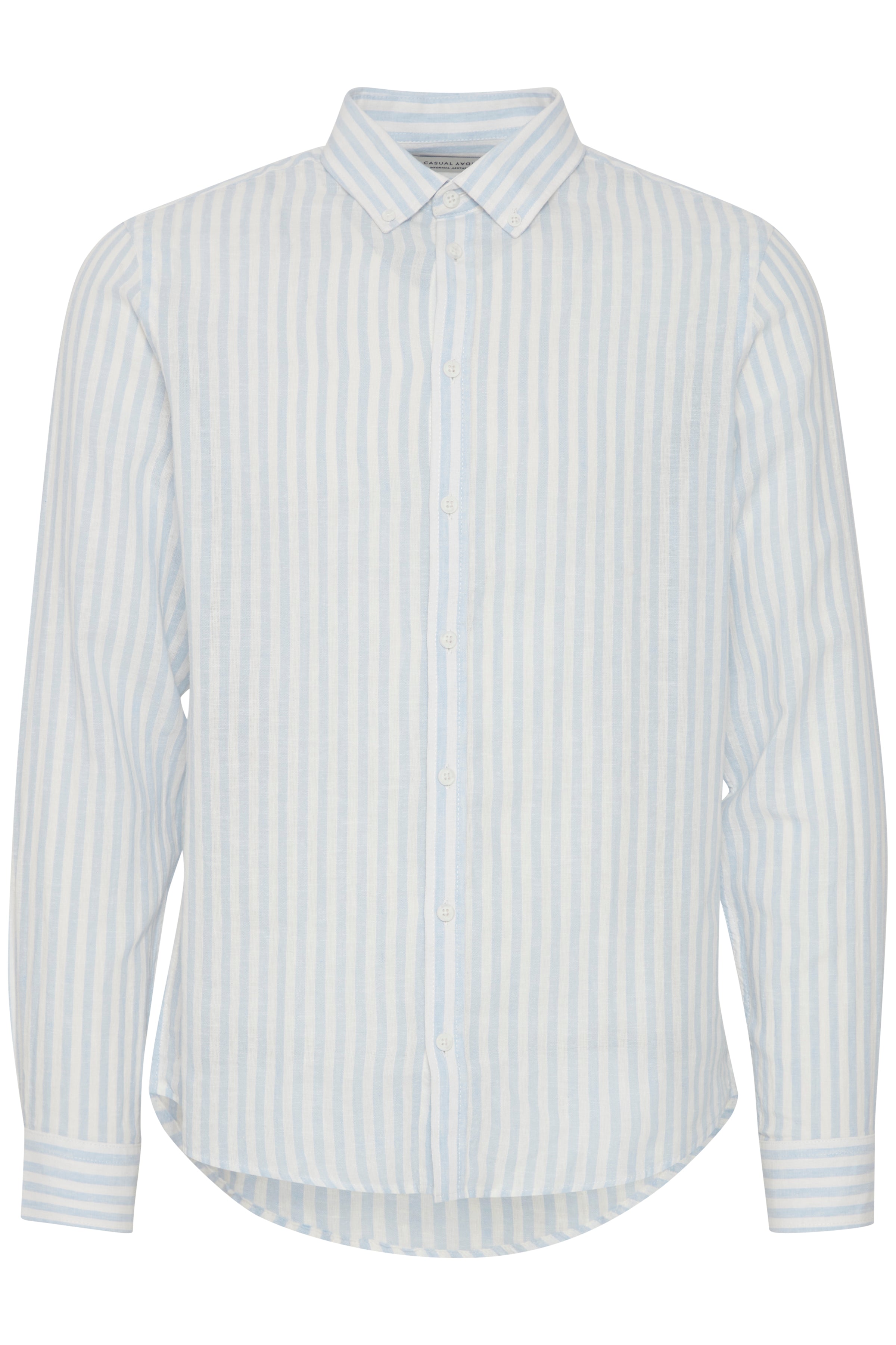 Anton Striped Linen Shirt - Chambray Blue