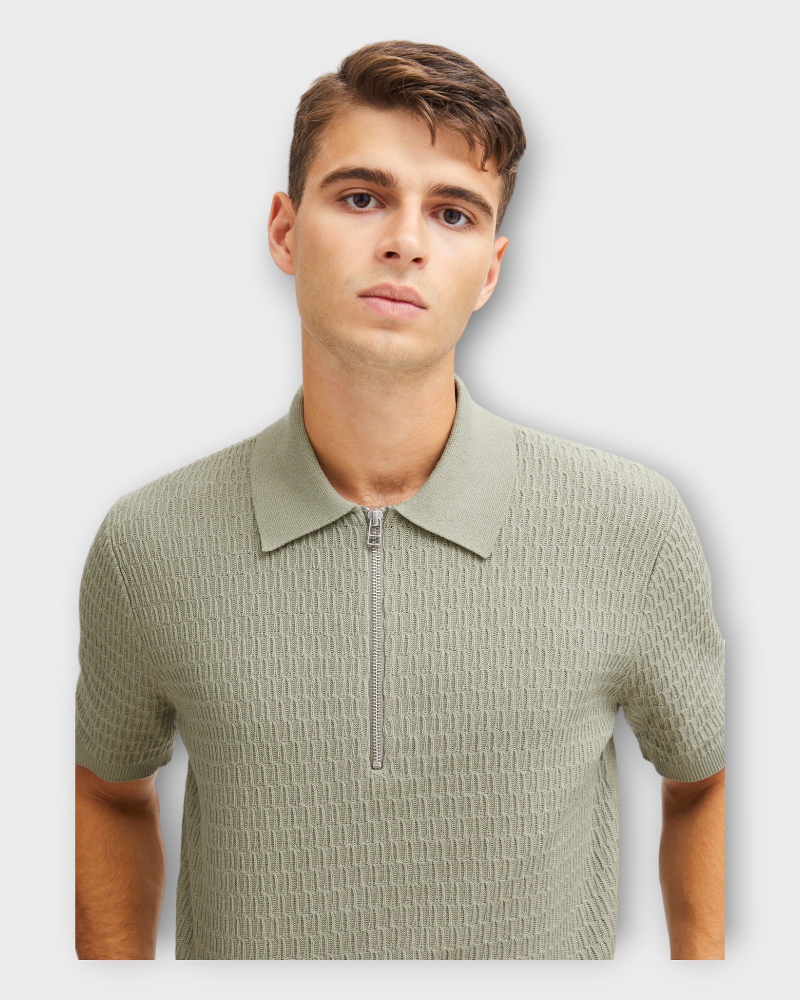 Karl SS Structured Polo Knit - Vetiver