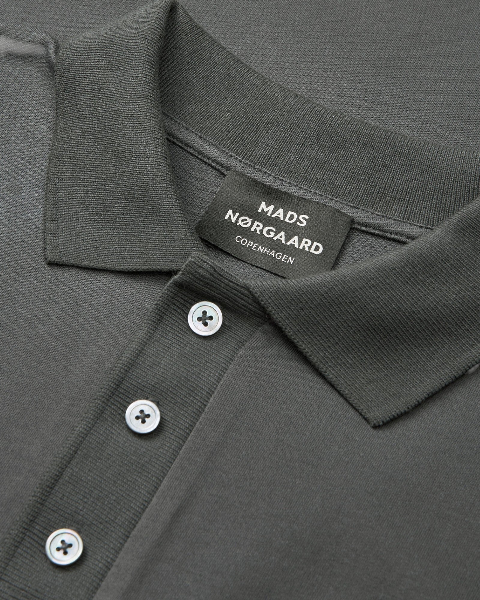 Light Terry Polo Sweat - Asphalt