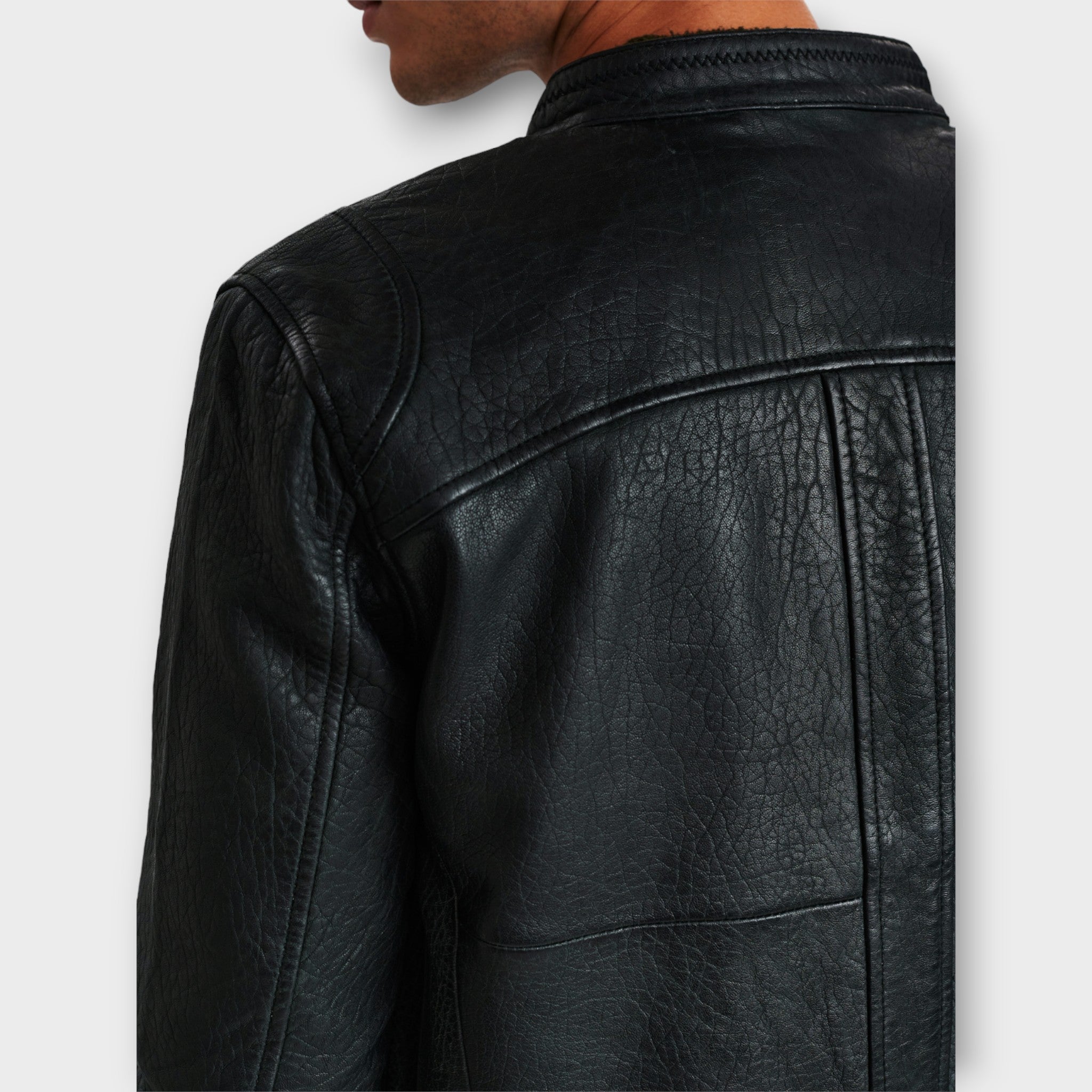 Benton Black Leather Jacket - Black - The Sons online