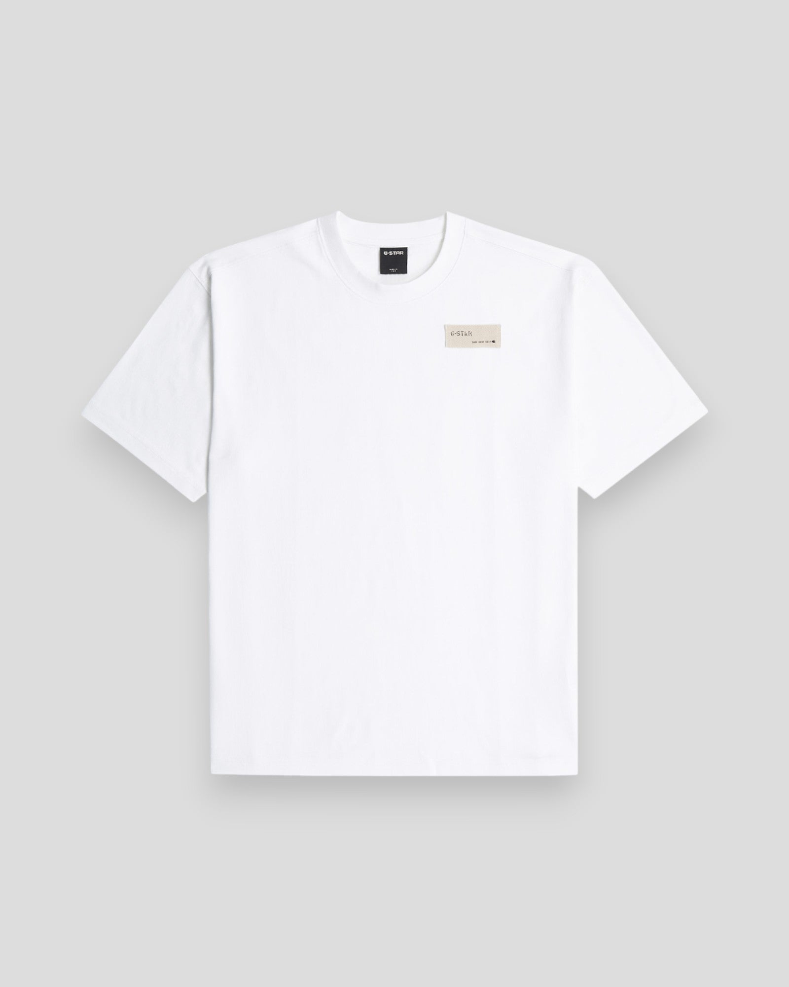 Hvid G-STAR RAW HB Badge Relaxed R Tee T-shirt med logo-udskæring og afslappet pasform.