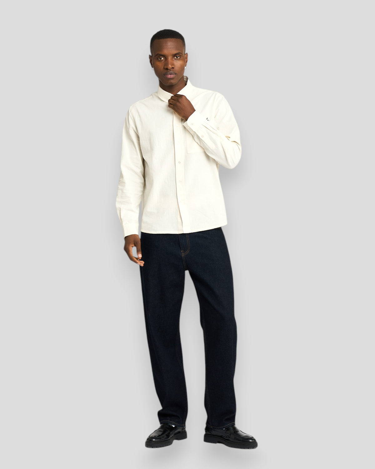 Joel Shirt Embroidery - Ivory