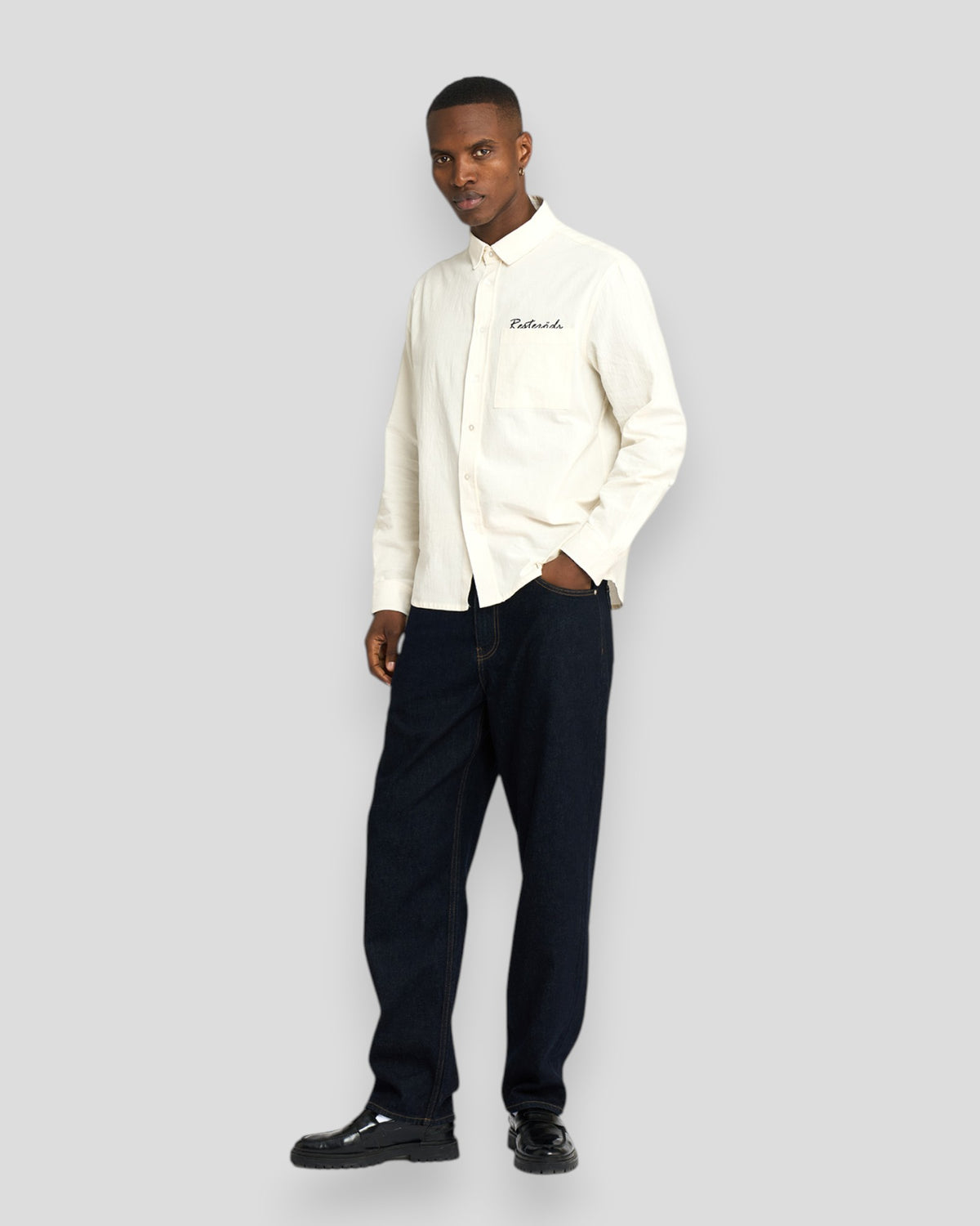 Joel Shirt Embroidery - Ivory
