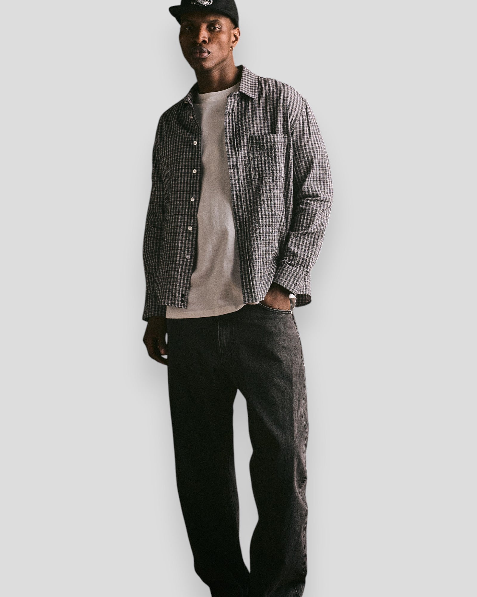 Tai Checked Shirt - Grey