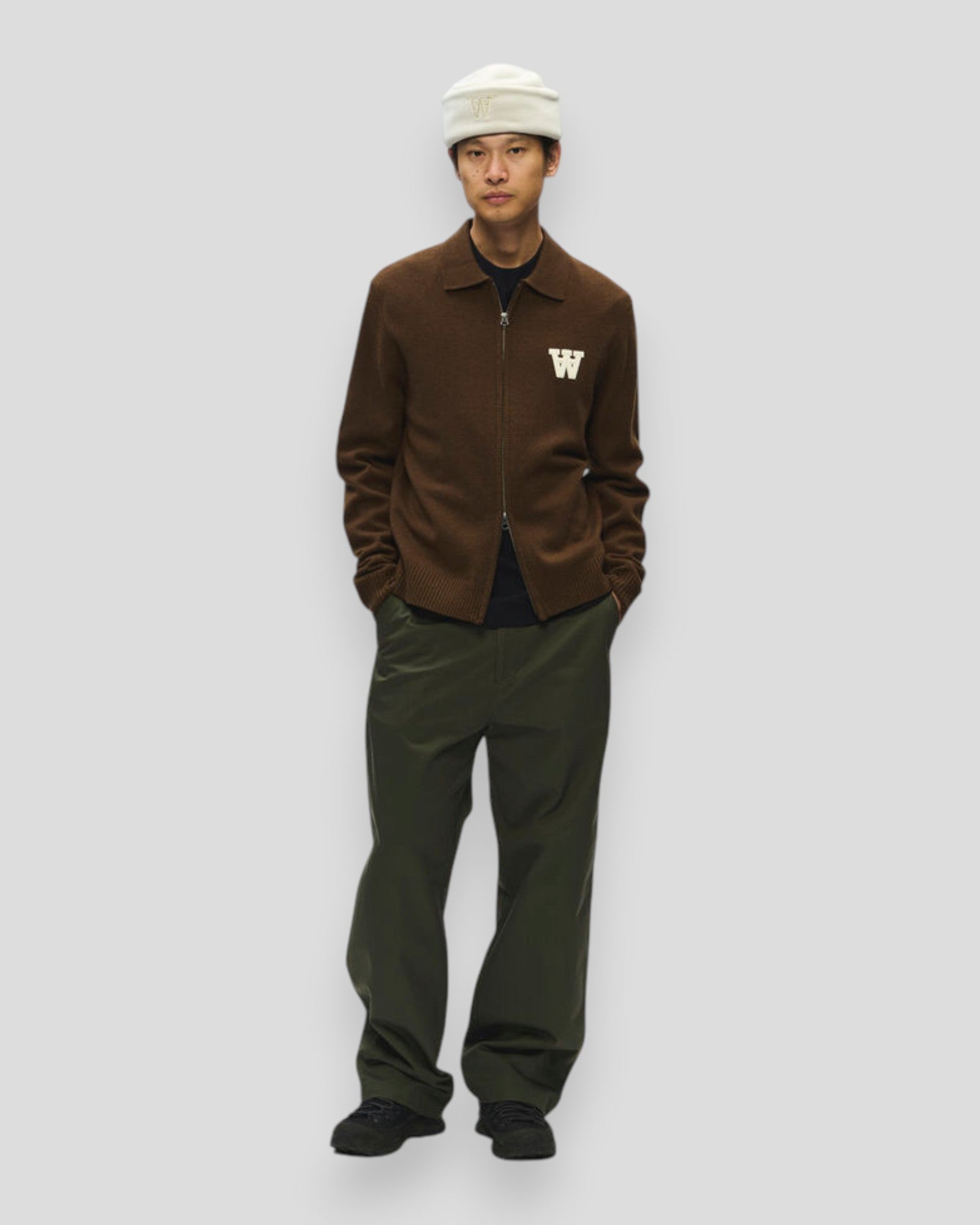 Tay Zipper Cardigan - Desert Palm