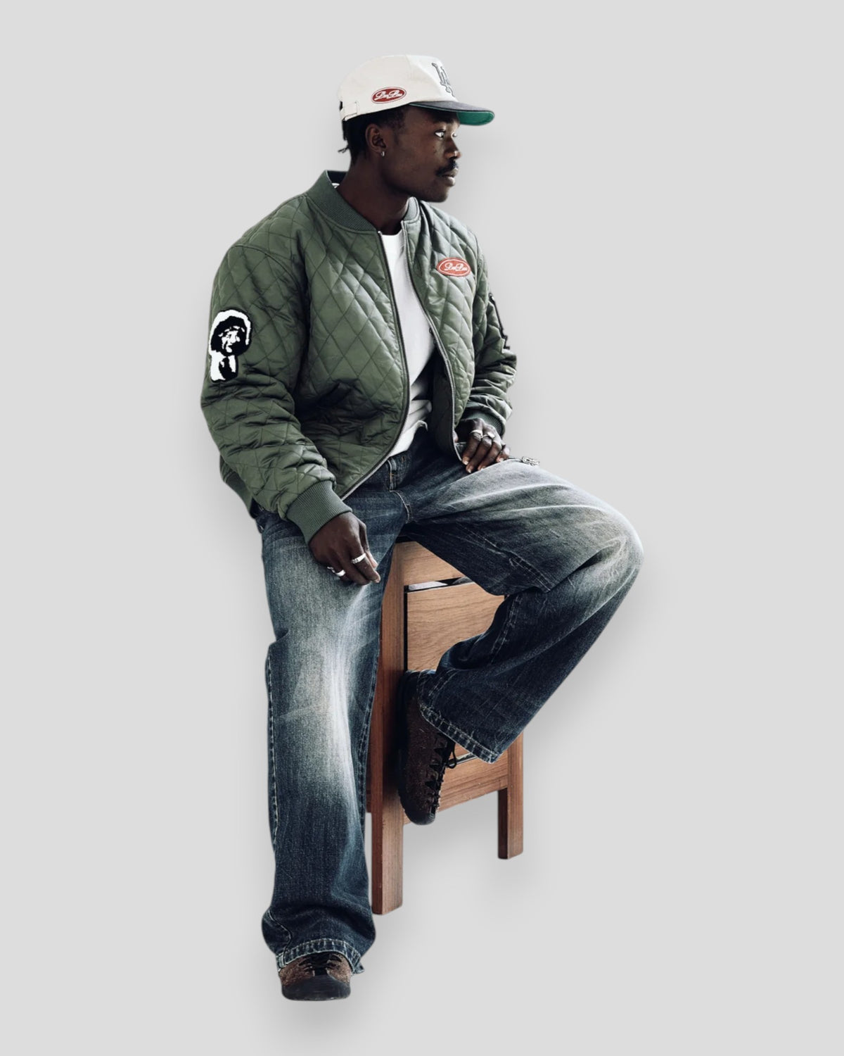 Quilted Varsity Jacket - Green