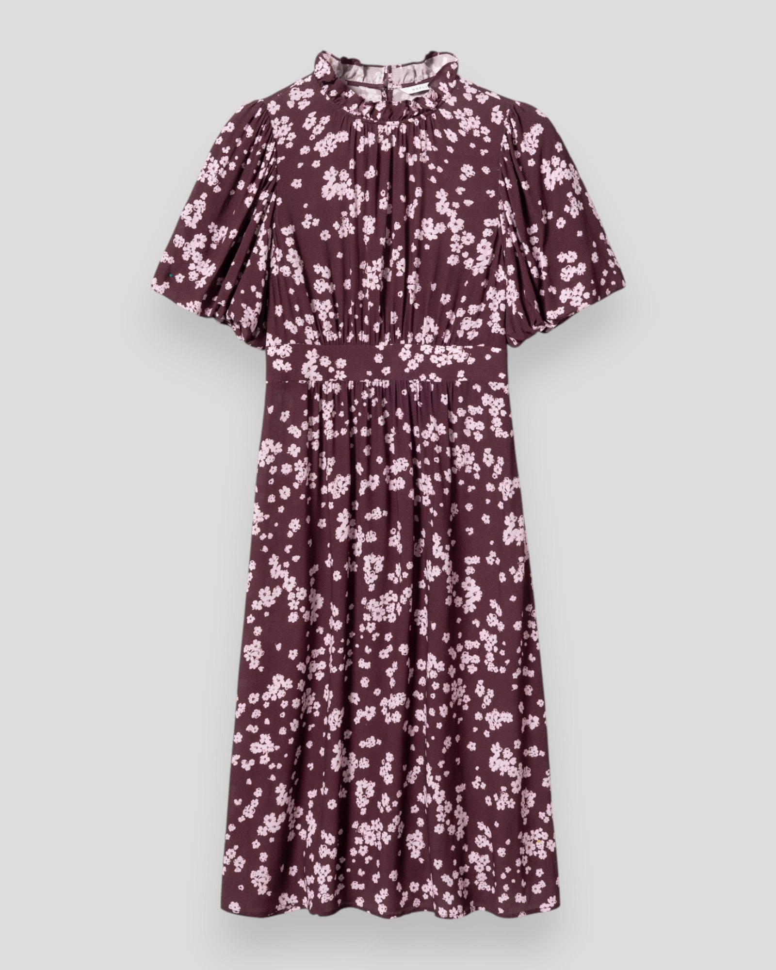 Noella N-Ruth Dress in Deja Burgundy Print, featuring a stylish feminine dress with vibrant burgundy floral pattern.