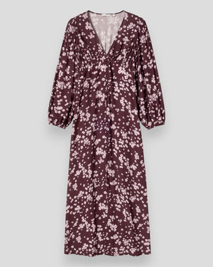 N-Lilith Maxi Dress - Deja Burgundy Print