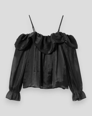 Sort N-Miya bluse til kvinder fra Noella, blød top med elegant snit og komfortabel pasform.