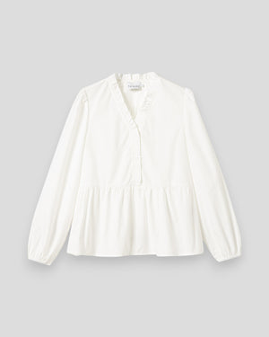 Hvid Noella Matti bluse til kvinder med langærmet, let og elegant stof, perfekt til hverdag og formelle anledninger.