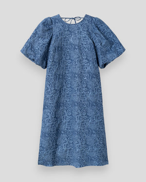 Noella N-Pastis long dress in dusty blue, featuring flowing fabric and elegant design, suitable for formal or casual occasions.