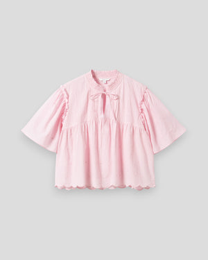Noella N-Marielle damebluse i blush pink med let stof og klassisk snit, perfekt til hverdag og formelle anledninger.