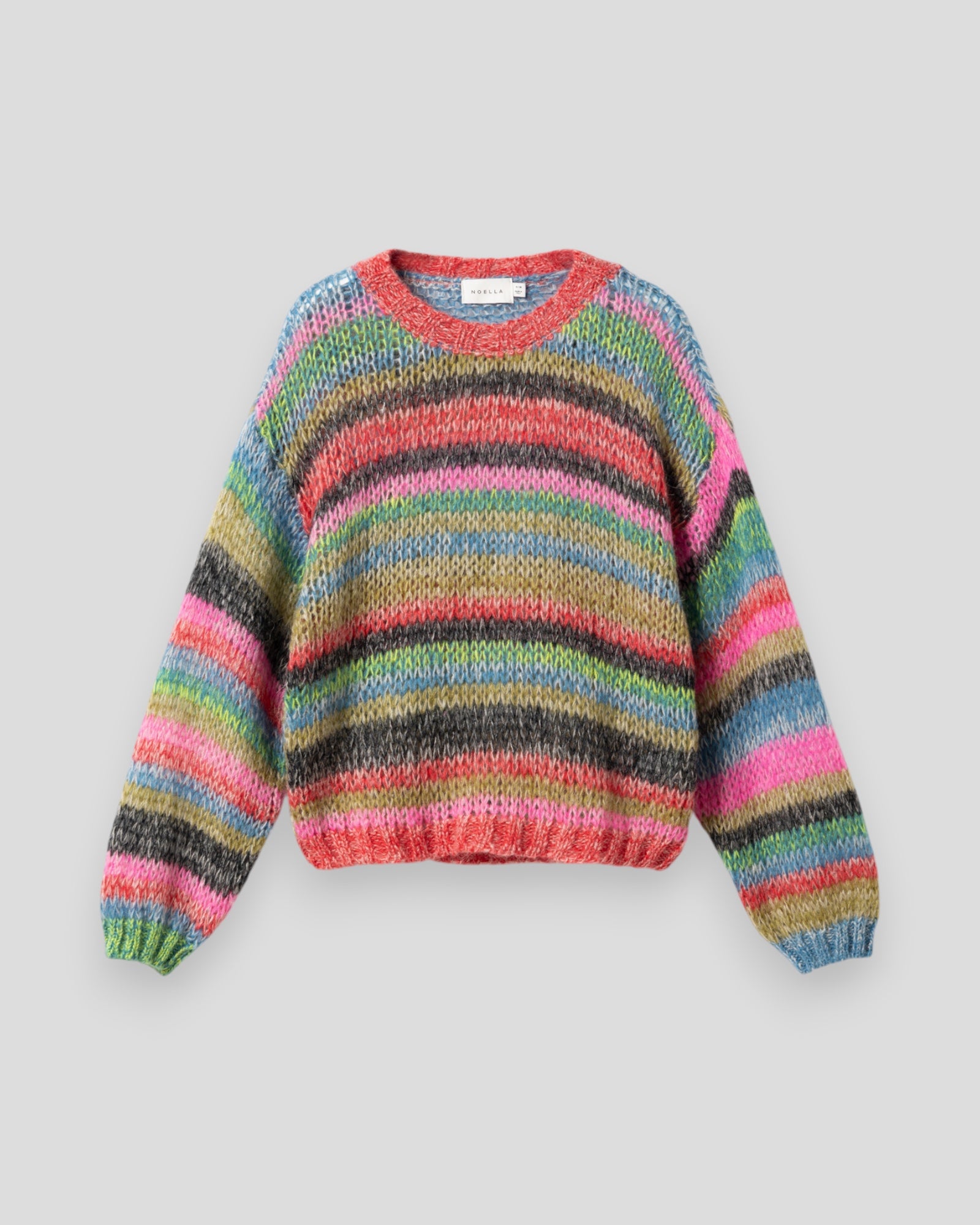 Dame strik fra Noella N-Mayra Knit i multicolor med blød, strikket tekstur og rund hals foran.