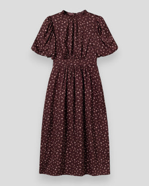 Noella N-Ruth kjole i burgundy print med blomsterdesign, let og elegant til hverdag eller fest.