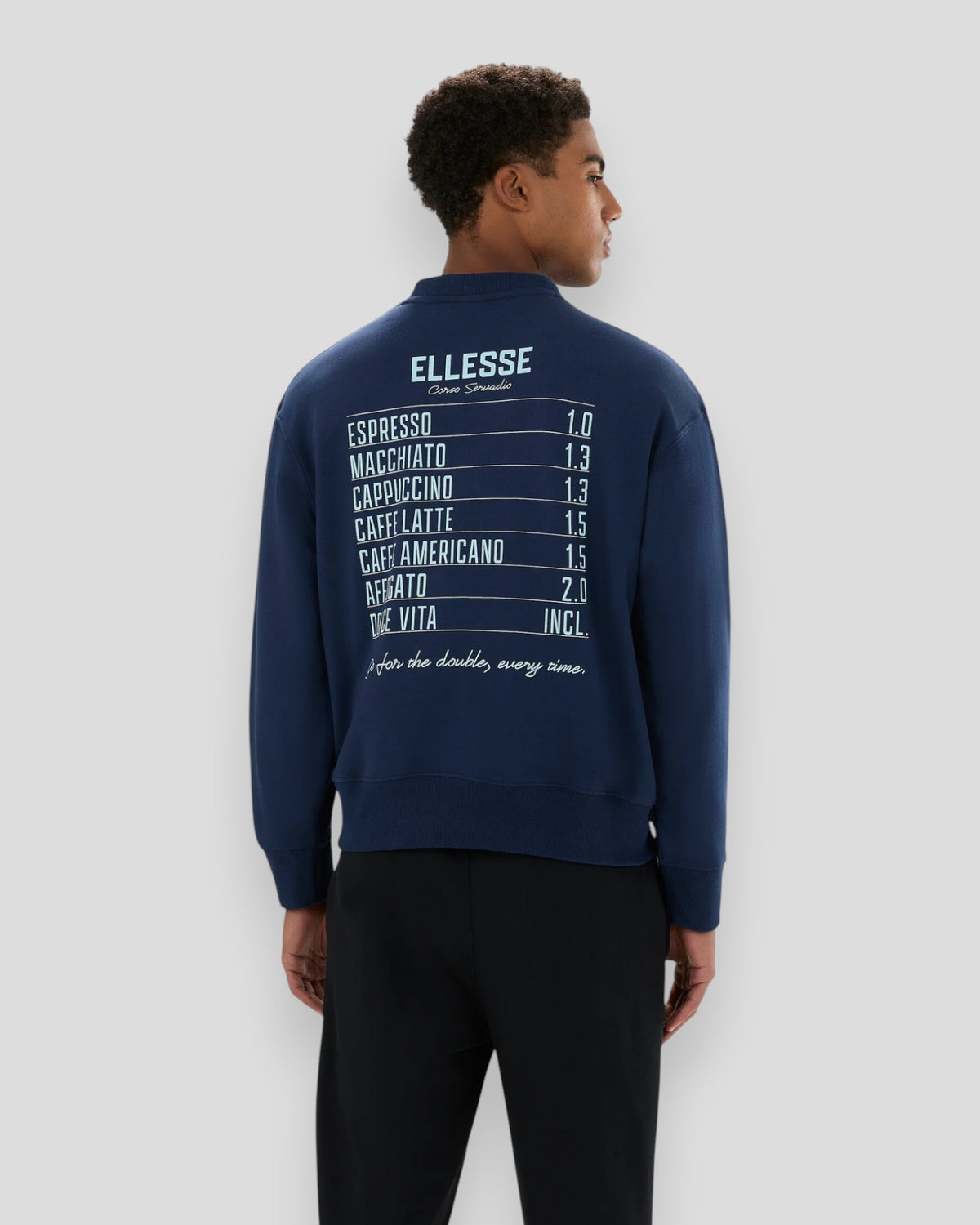 Ellesse Dolce Vita sweatshirt i navy med klassisk design set forfra