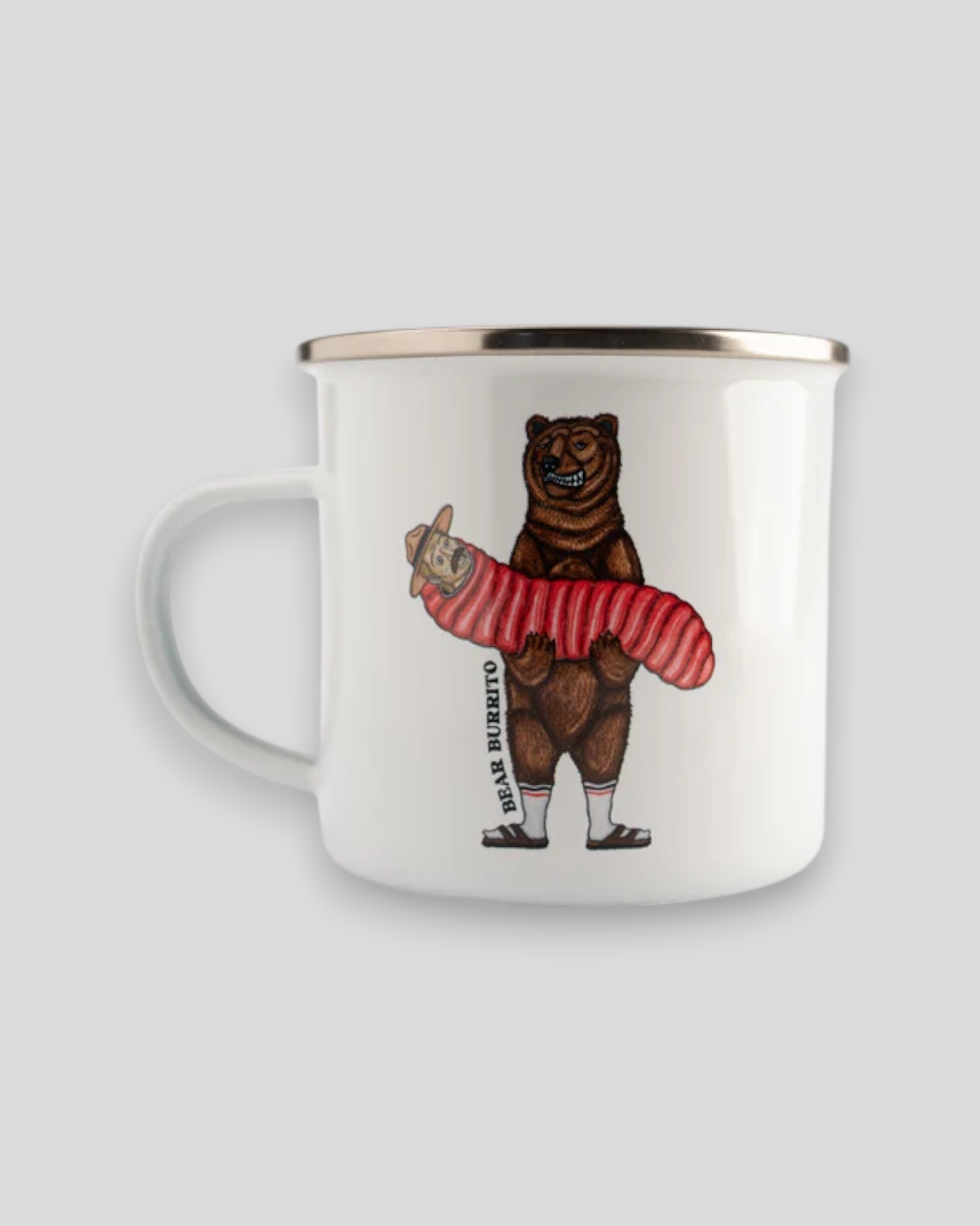 Bear Burrito Emaljekrus - White
