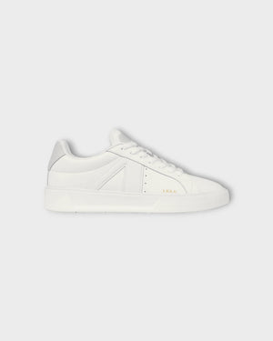 White Essence Leather OG-22 sneakers by Arkk Copenhagen, showcasing the sleek design and premium leather material from the right side.