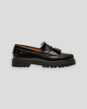 Playboy Baker black leather shoes with sleek design and smooth finish, perfect for stylish and comfortable footwear.