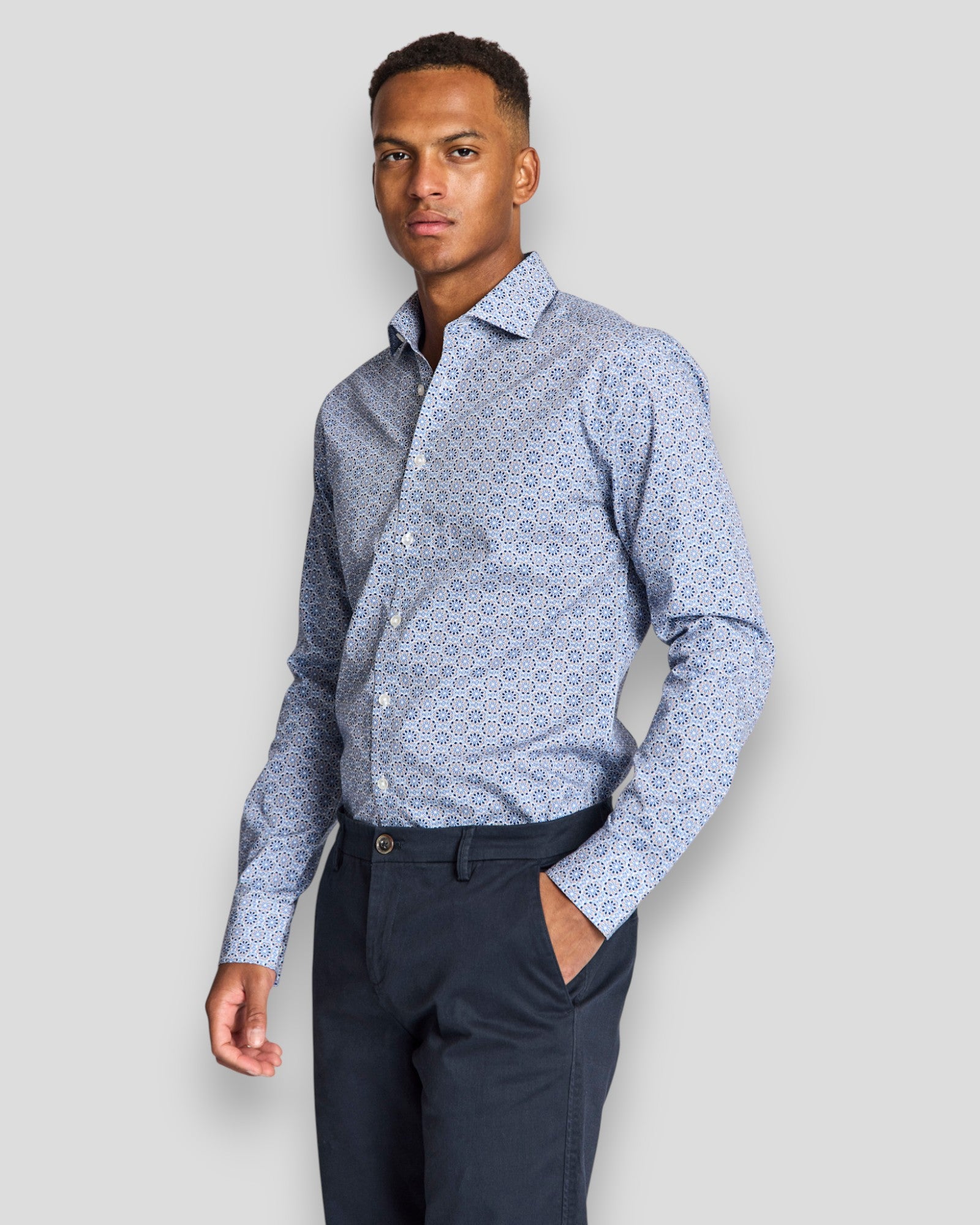 Abutovic Slim Fit Shirt - Blue