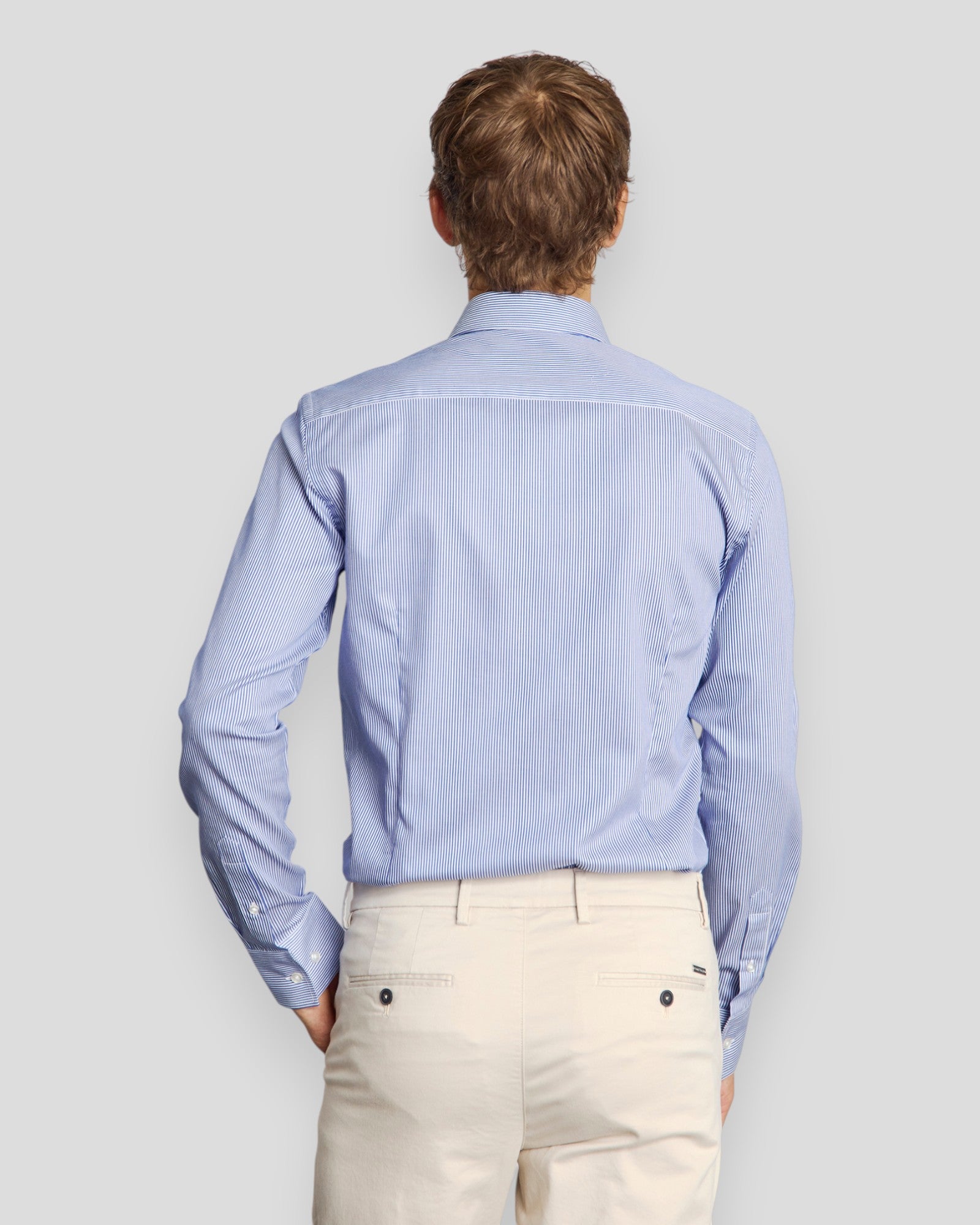 Alvarez Slim Fit Shirt - Dark Blue/White Stripes