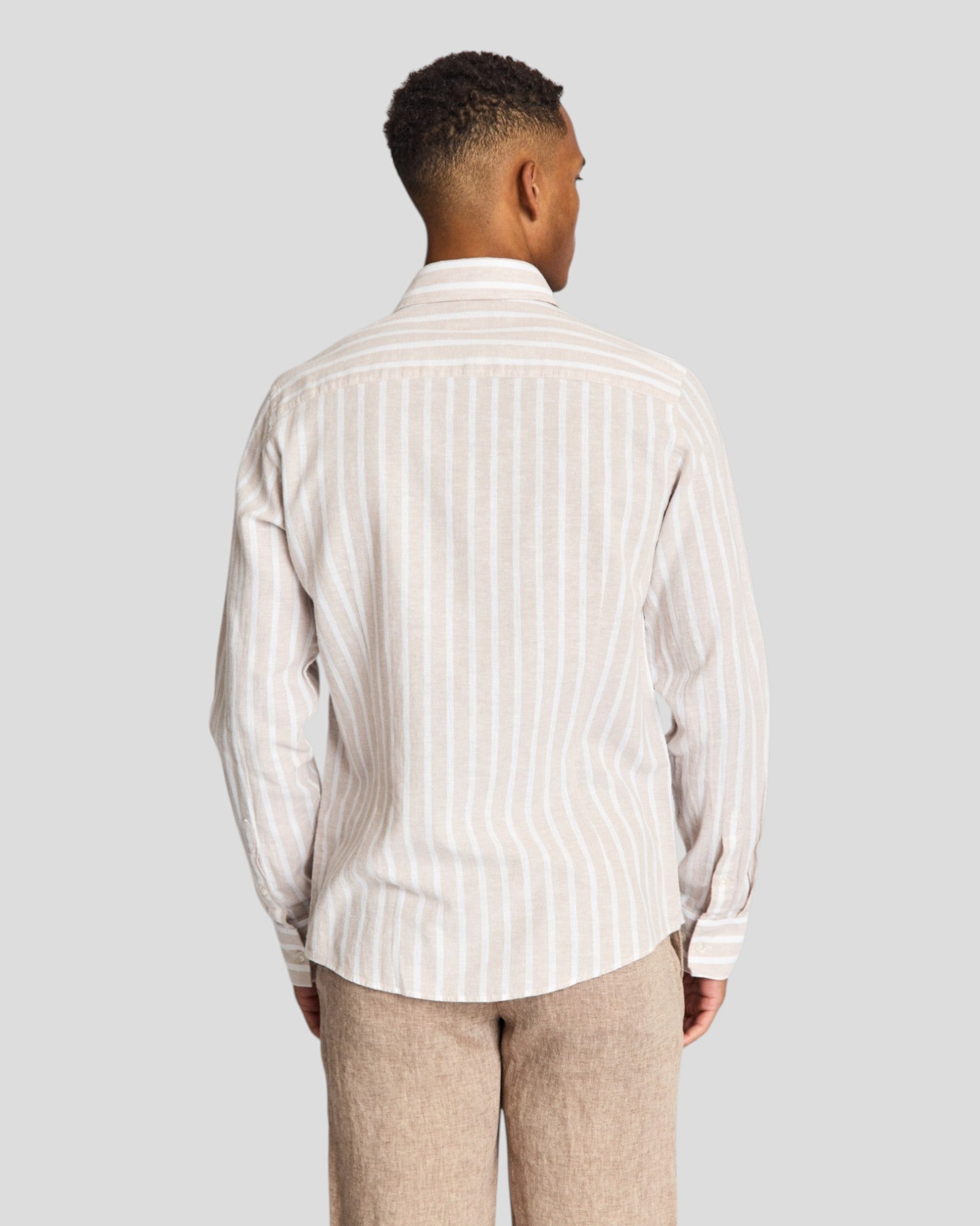 Burgos Casual Modern Fit Shirt - Sand/White